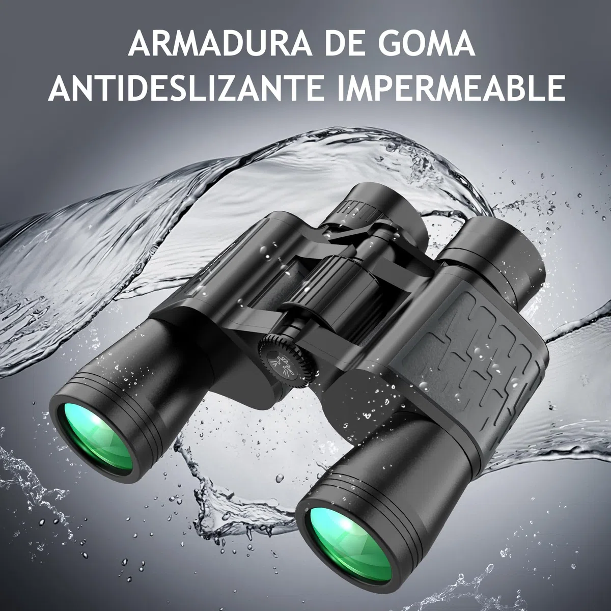Prismáticos HD 10x50 para adultos, potentes, impermeables y compactos, para observación de aves, caza, viajes, visión con poca luz, agarre antideslizante, aspecto duradero