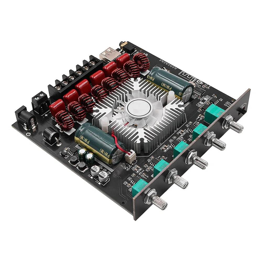 DollaTek 2.1 Placa amplificadora de potencia Bluetooth con chip TPA3255 220W x 2+350W Módulo amplificador de audio con altavoz Bluetooth
