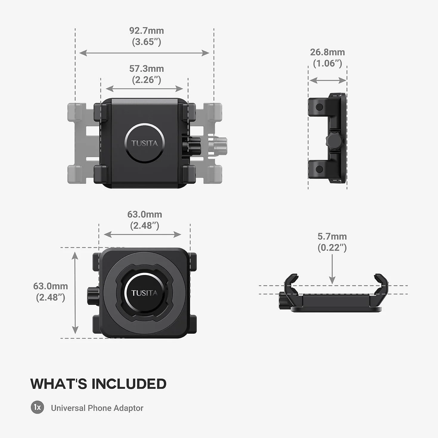 TUSITA Lock Soporte para Teléfono - Universal Adaptador Abrazadera Compatible con Quad Lock Soporte