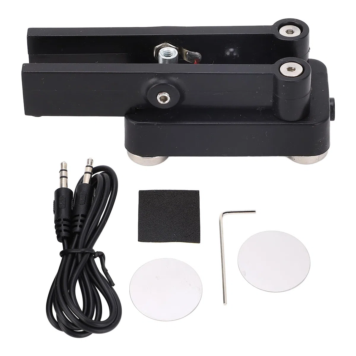 YWBL-WH Llave de Telégrafo de Doble Paleta con Base Magnética y Cable de 3,5 Mm para Práctica de Código Morse de Radioaficionado, Carcasa de ABS Portátil CW Keyer
