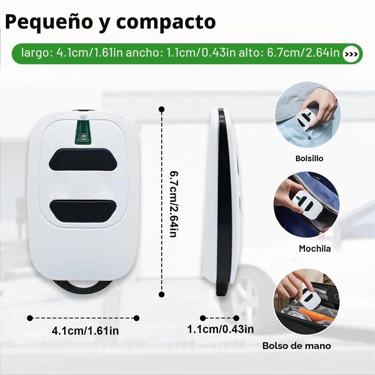 DEA GTI2 - Llavero con mando a distancia para puerta de garaje (433,92 MHz)