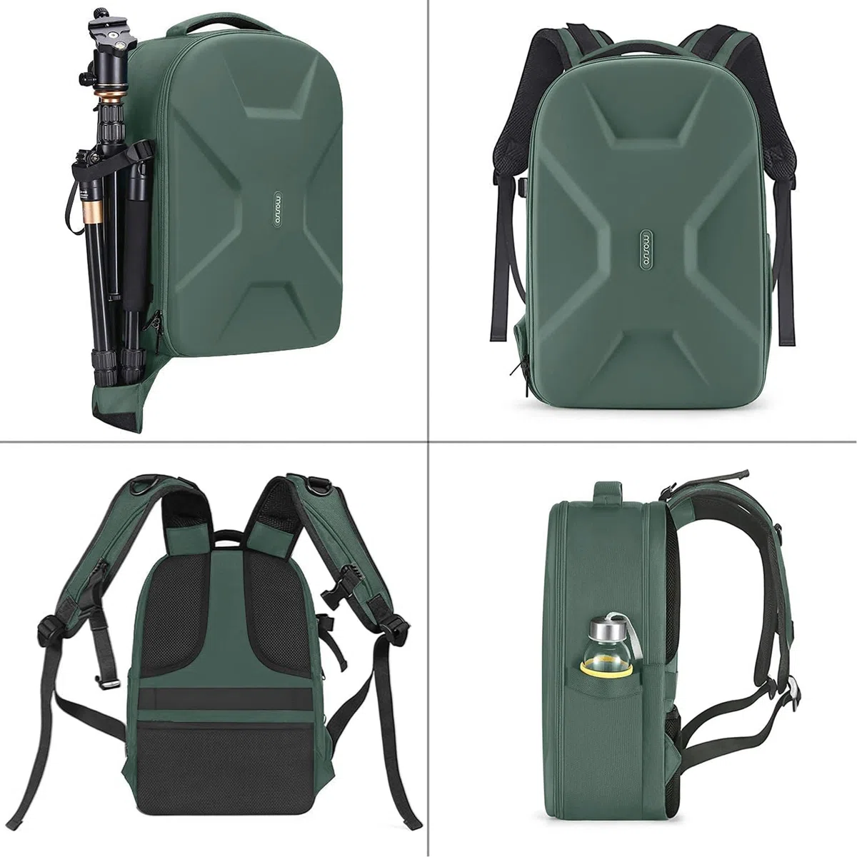 MOSISO Camera Mochila, DSLR/SLR/Mirrorless Fotografía Cámara Bolsa Abierto Total Impermeable Funda Dura con Inserto&Soporte Trípode&Laptop Compartimento Compatible con Canon/Nikon/Sony,Verde Esmeralda
