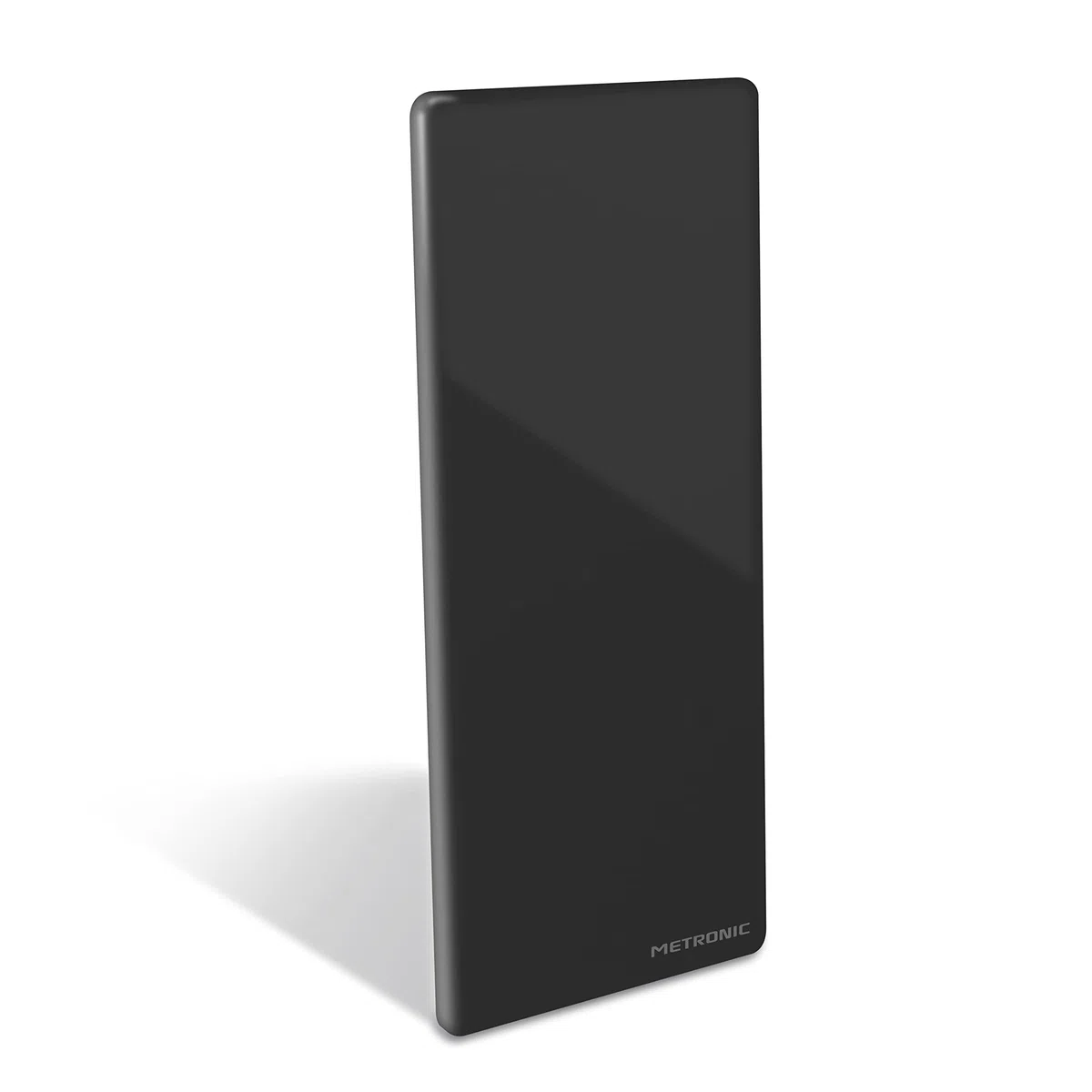 Metronic 416808 - Antena TV TDT Interior, para HDTV, UHD, 4K / DVB-T/DVB-T2 / UHF, Filtro 5G, recibe emisoras Radio Dab+, Ganancia 92, extraplana, con pie de Soporte o fijación Mural, Negro