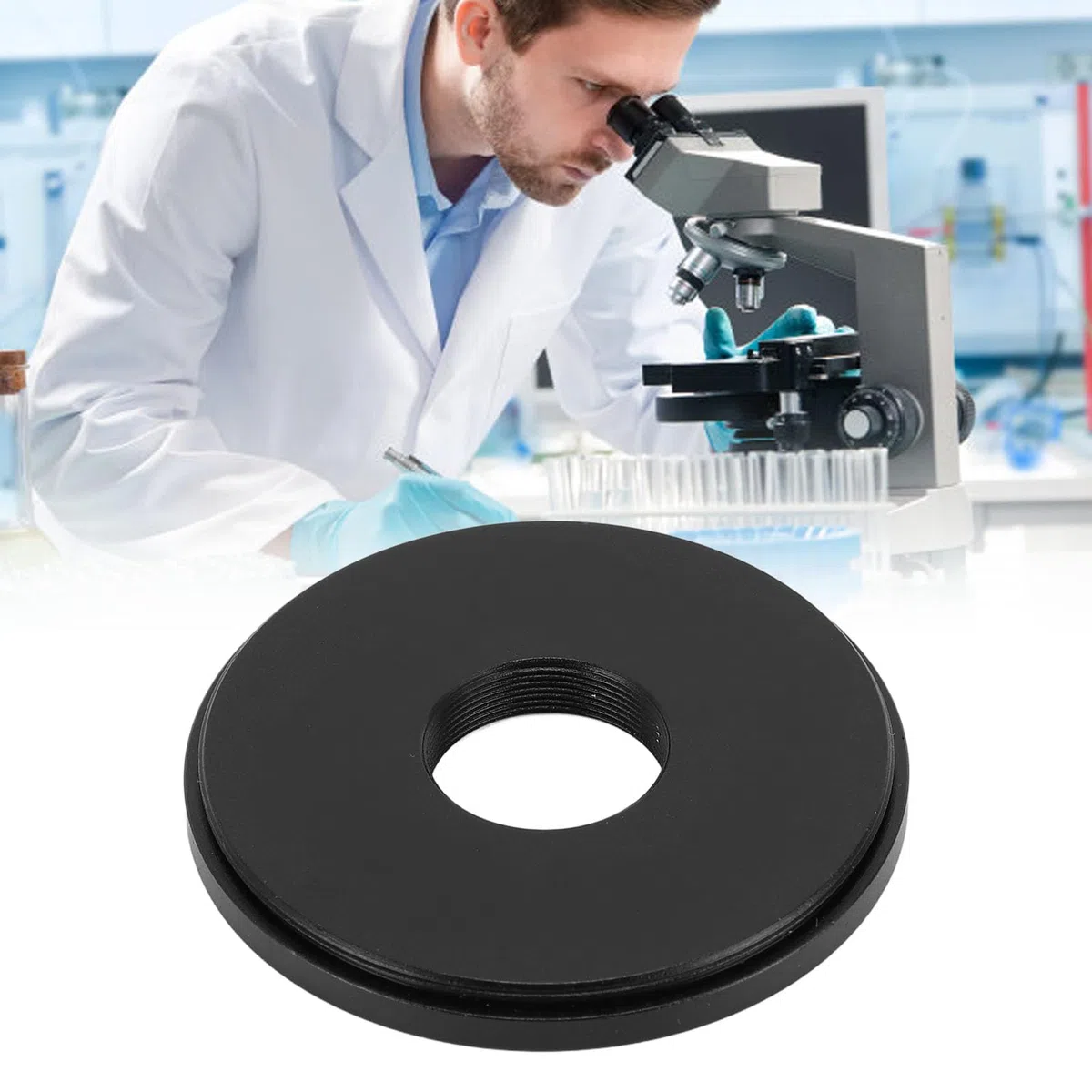 Anillo Adaptador de Lente de Objetivo de Microscopio, Anillo Adaptador de Rosca RMS de Aleación de Aluminio, Accesorio de Cámara para Lentes Macro o Teleobjetivos, Fácil de (62mm)