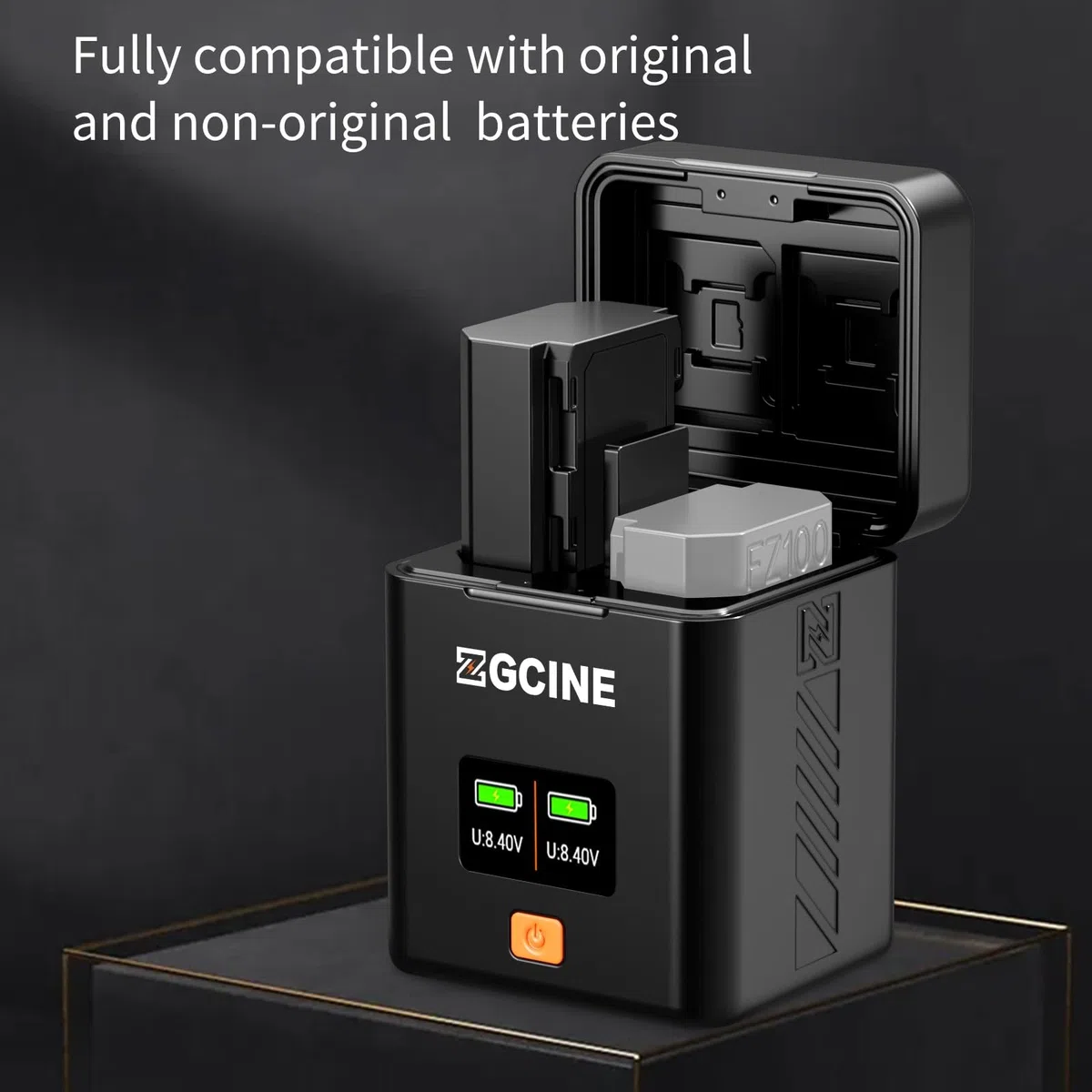 ZGCINE PS-FZ100 Dual USB-C Charger Case Box with PD Fast Charging for Sony NP-FZ100 Battery, Compatible with Sony ZV-E1, FX3, A7 IV, A7S III, A9 II, A6600 & More Cameras, Not Built-in Battery