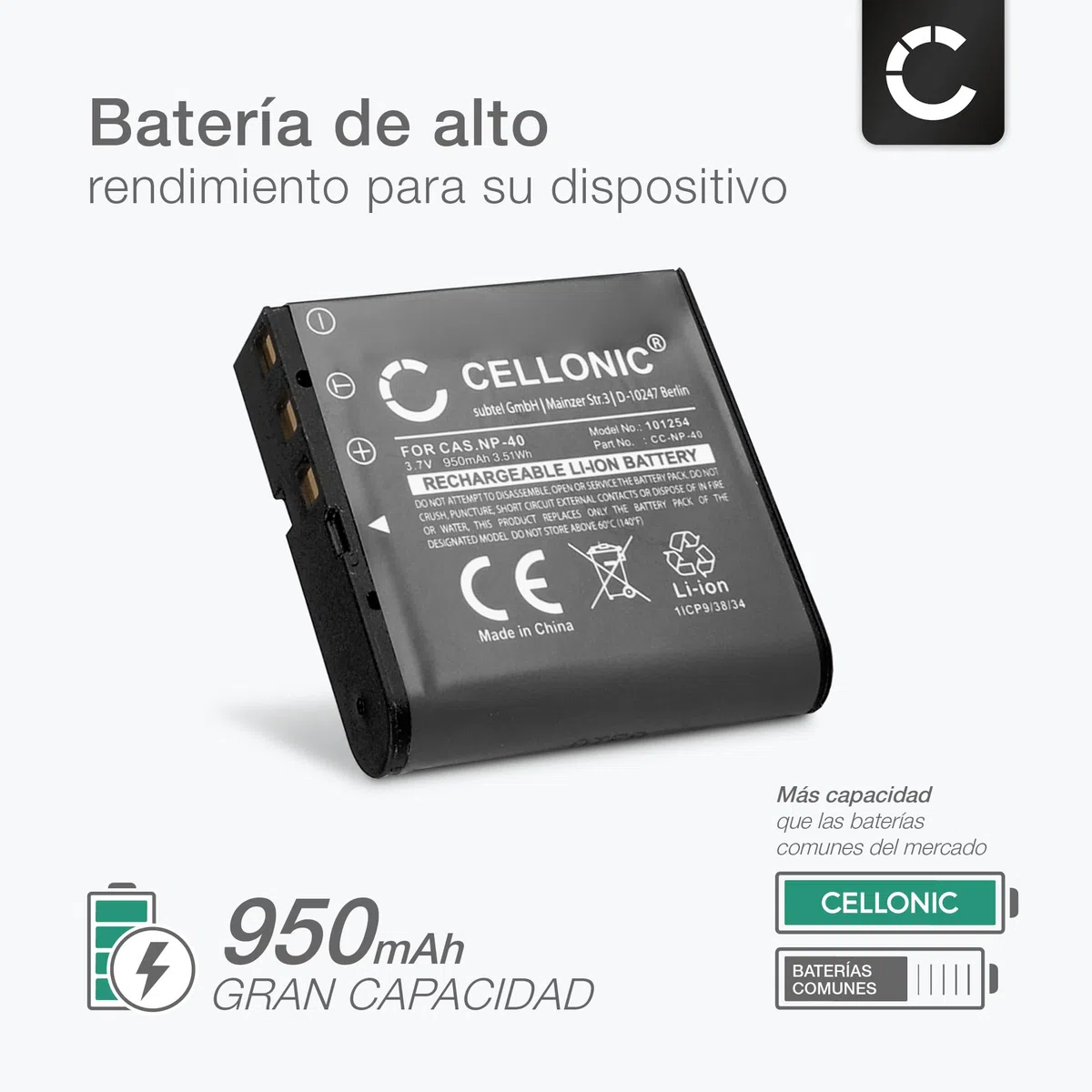 CELLONIC 2X Batería para Cámara Compatible con Kodak PixPro AZ528, PIXPRO AZ421, PIXPRO AZ422, LB-060 - (950mAh, 3.7V)