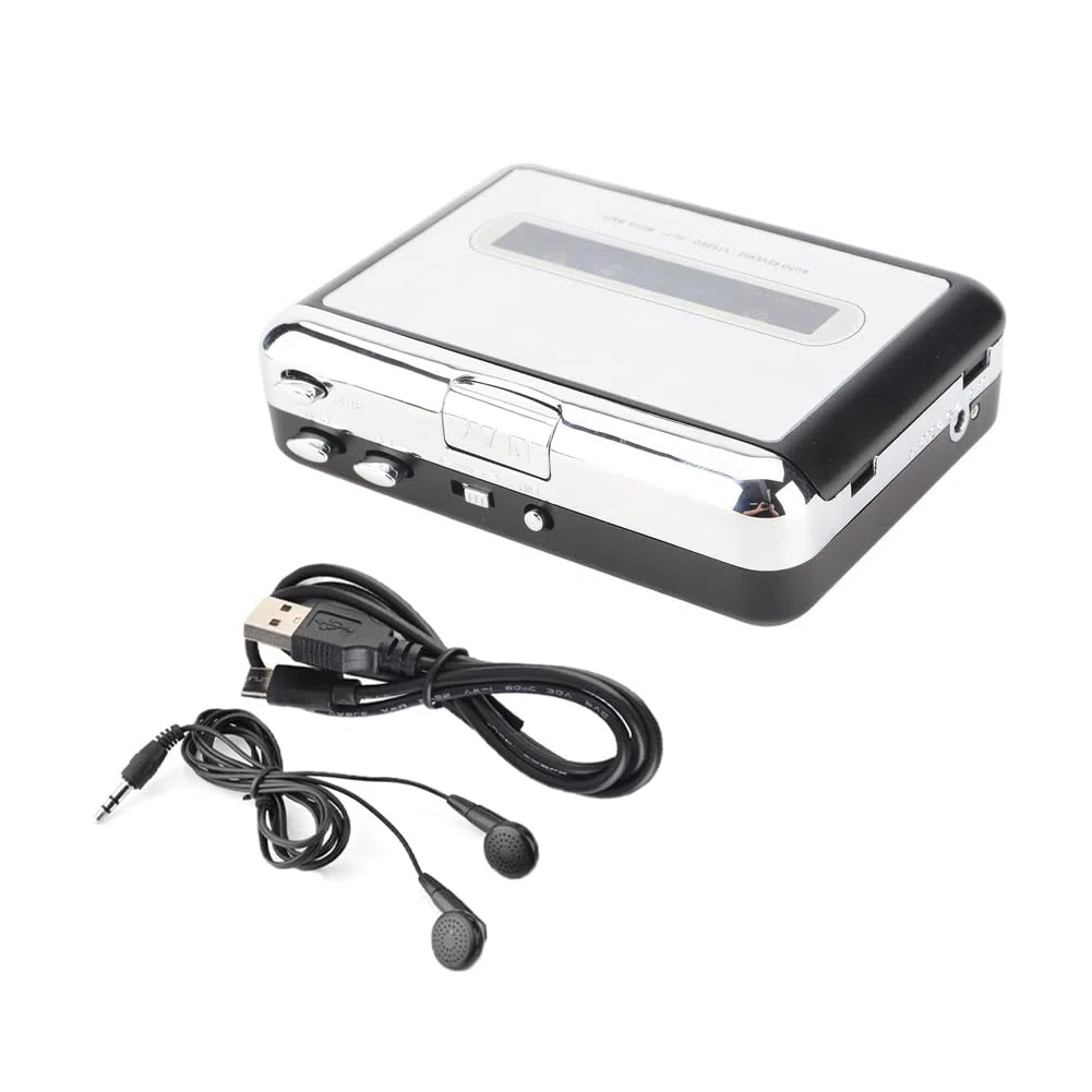 Tiiyee Cassette Reproductor Grabador, Convertidor de Cinta A Mp3 Casetes Portátil Música Audio Casete Walkman USB Cintas con Auriculares para Computadora Enchufe Hembra 3,5 MM Miniestéreo Stereo