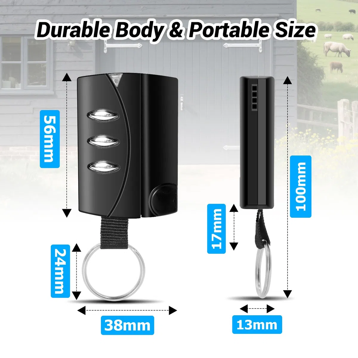 [Pack de 2 Mandos] Mando a Distancia para Garaje – Compatible únicamente con Sistemas de la Marca Pujol Vario (Black, Mars, Ocean) – 3 Canales, Rolling Code, 433,42 MHz (Pack de 2)