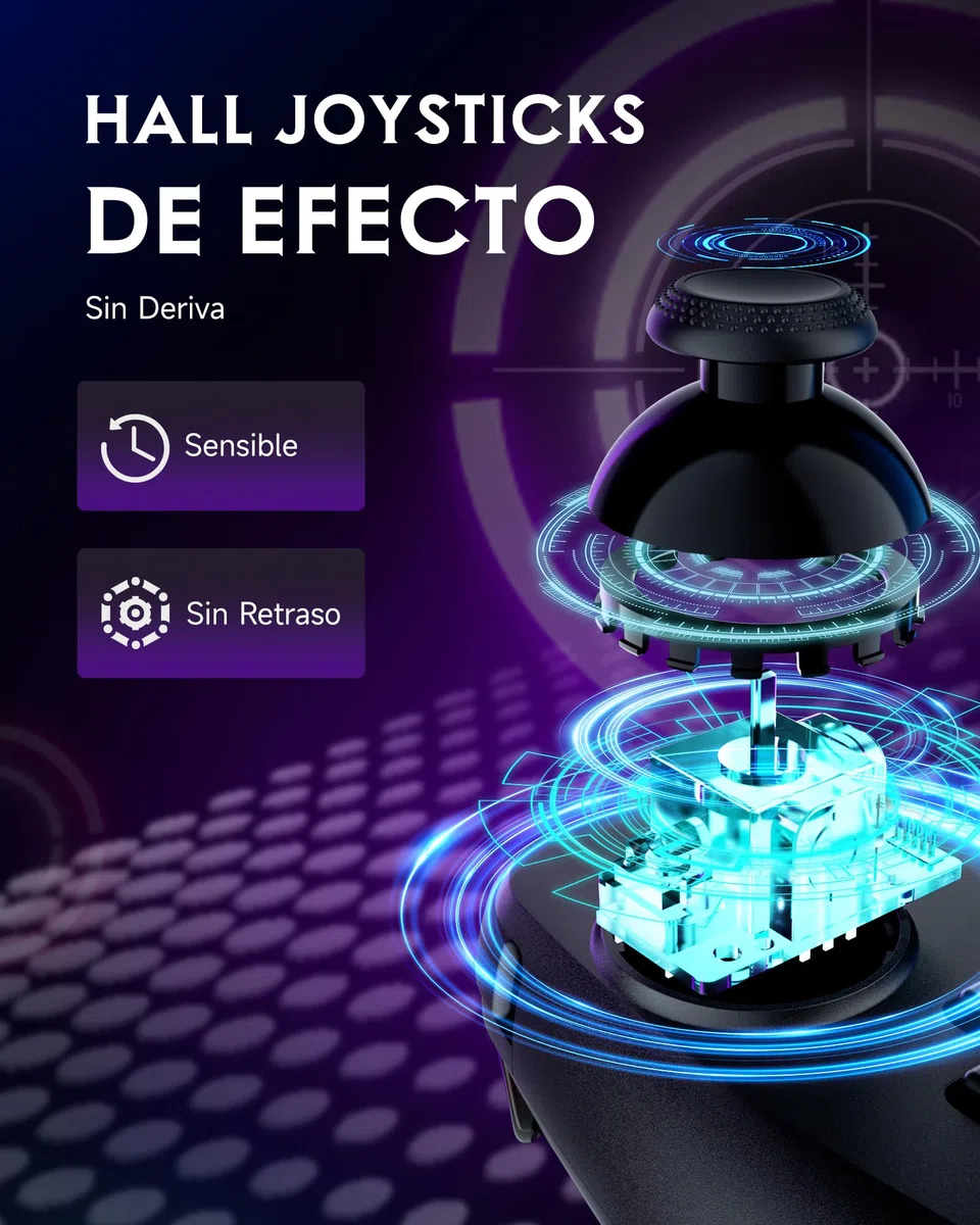 EasySMX M10 Móvil Mando de Juego para Teléfono Android (TIPO C) & iPhone 15 - iPhone 15 Mando Smartphone - Controlador de Juegos Móvil con Hall Joysticks/Triggers - Baja Latencia - Plug and Play