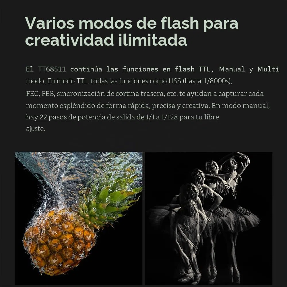 GODOX TT685II-C E-TTL Speedlite - Sistema inalámbrico X de Alta Velocidad 2,4 G, Compatible con Canon Blitz 1100D 1000D 7D 6D 60D 50D 600D 500D