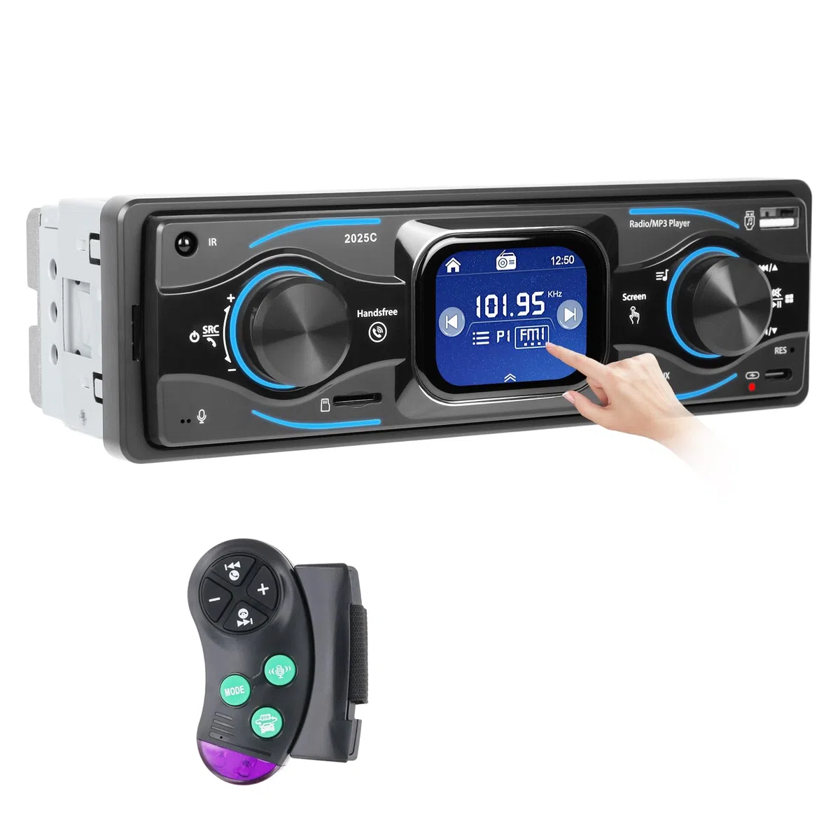 Inefala 1 DIN Radio Coche Bluetooth, Autoradio 1 DIN soporta Llamadas Manos Libres, Puertos USB, SD, AUX-in, Radio FM, Reproductor de MP3 con SWC EQ