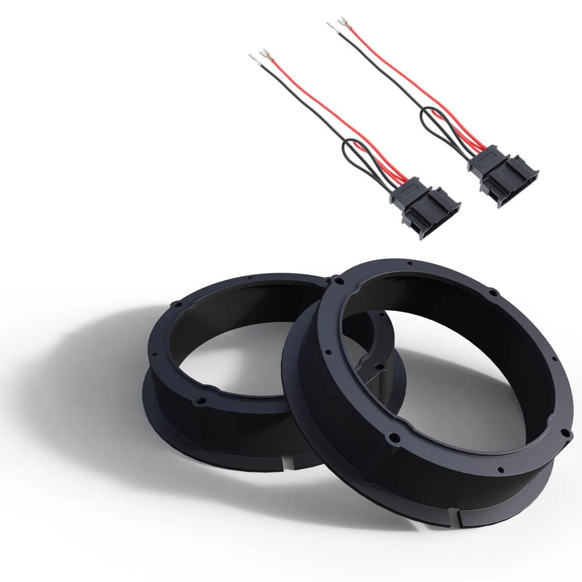 Audioproject A417 - Set anillos de altavoz + cable adaptador compatible para VW Golf 4 5 Passat 3B BG Polo 9N Beetle SEAT Leon Toledo Skoda Fabia Yeti 165mm par adaptador de altavoz