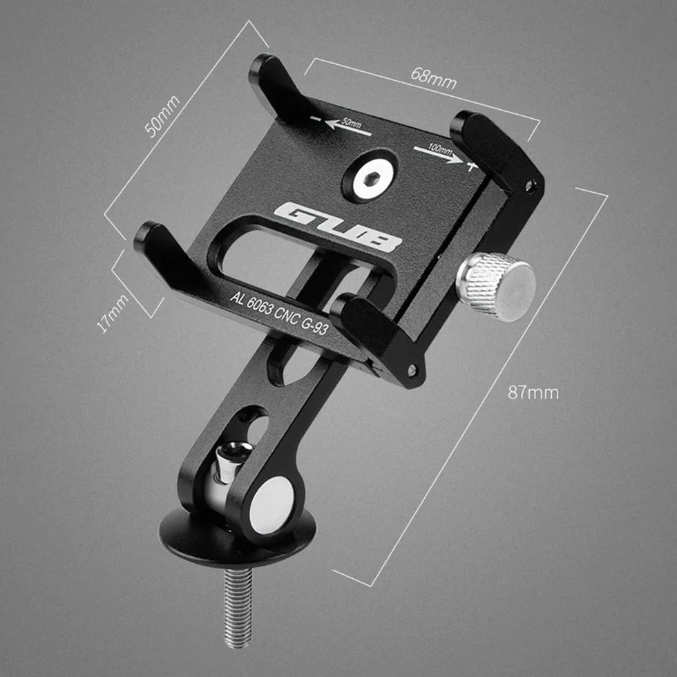 Soporte Universal para Teléfono Móvil de Bicicleta y Moto - Ajustable 3,7-7,2 Pulgadas, Aluminio, para Mountain Bike