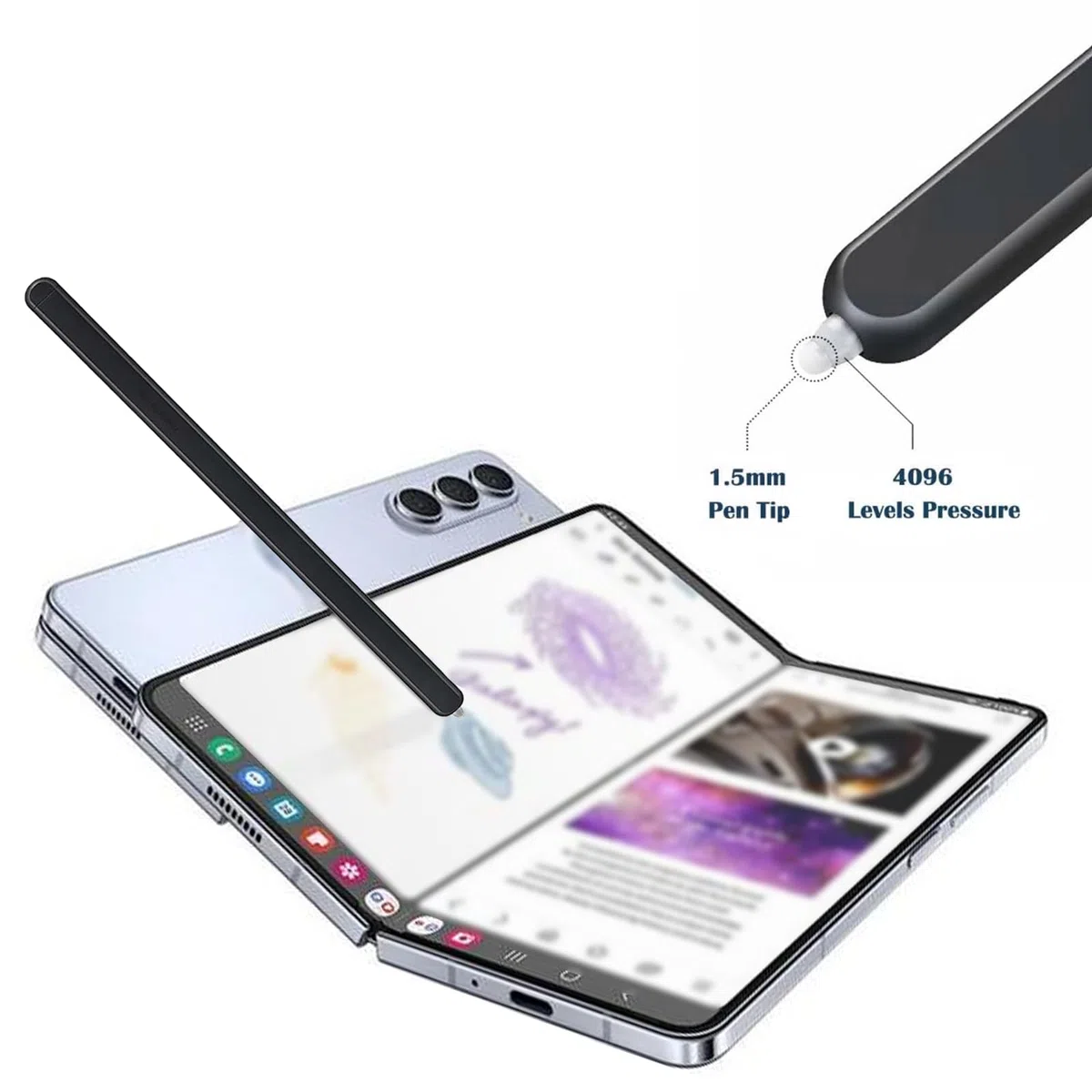 Galaxy Z Fold 6 S Pen Fold Edition para Samsung Z Fold6 5G Slim Pen Pen - Lápiz capacitivo para Samsung Galaxy Z Fold6 (punta de lápiz capacitivo), color negro
