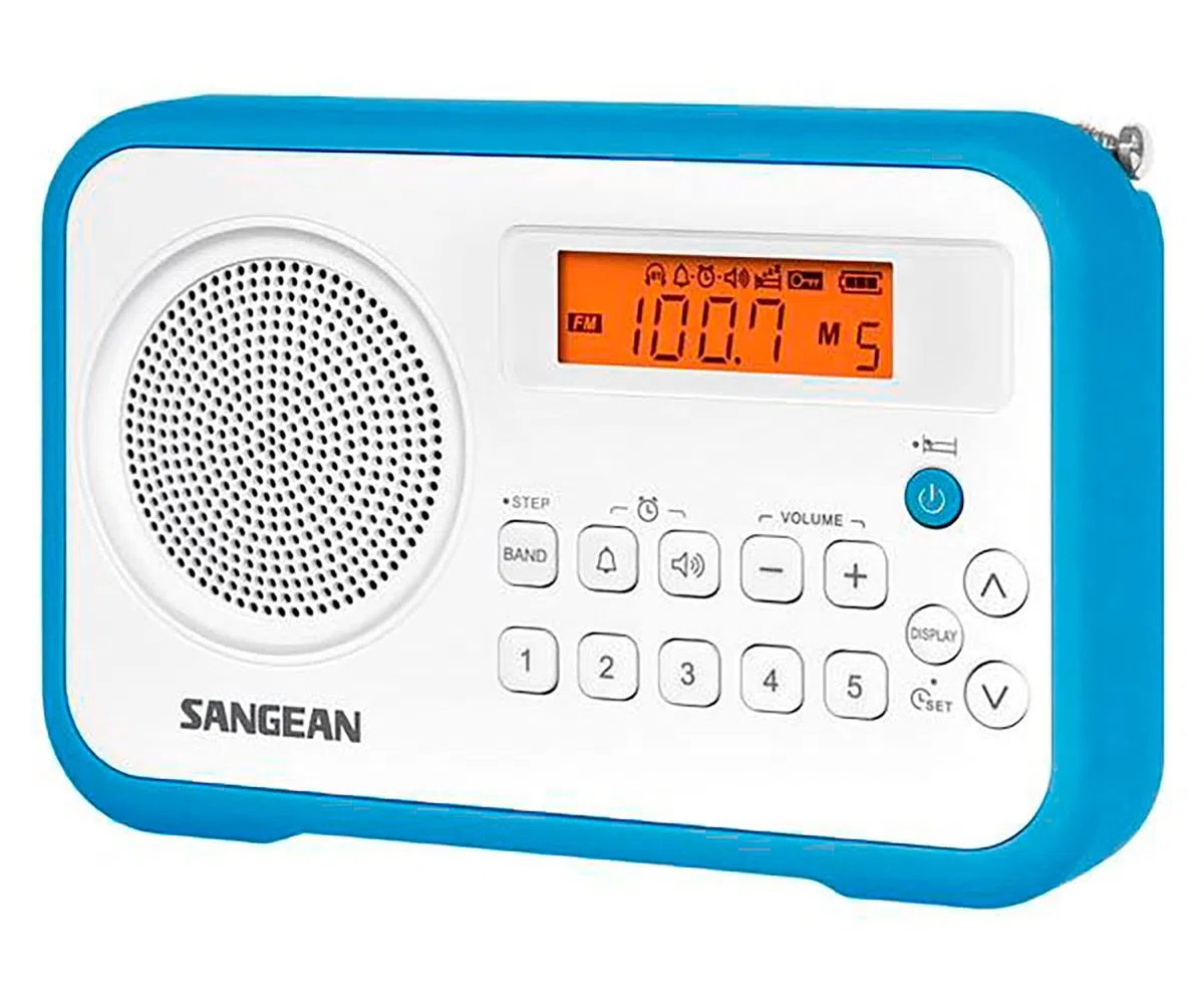 Sangean PR-D 18 - Radio Portátil, Blanco/Azul