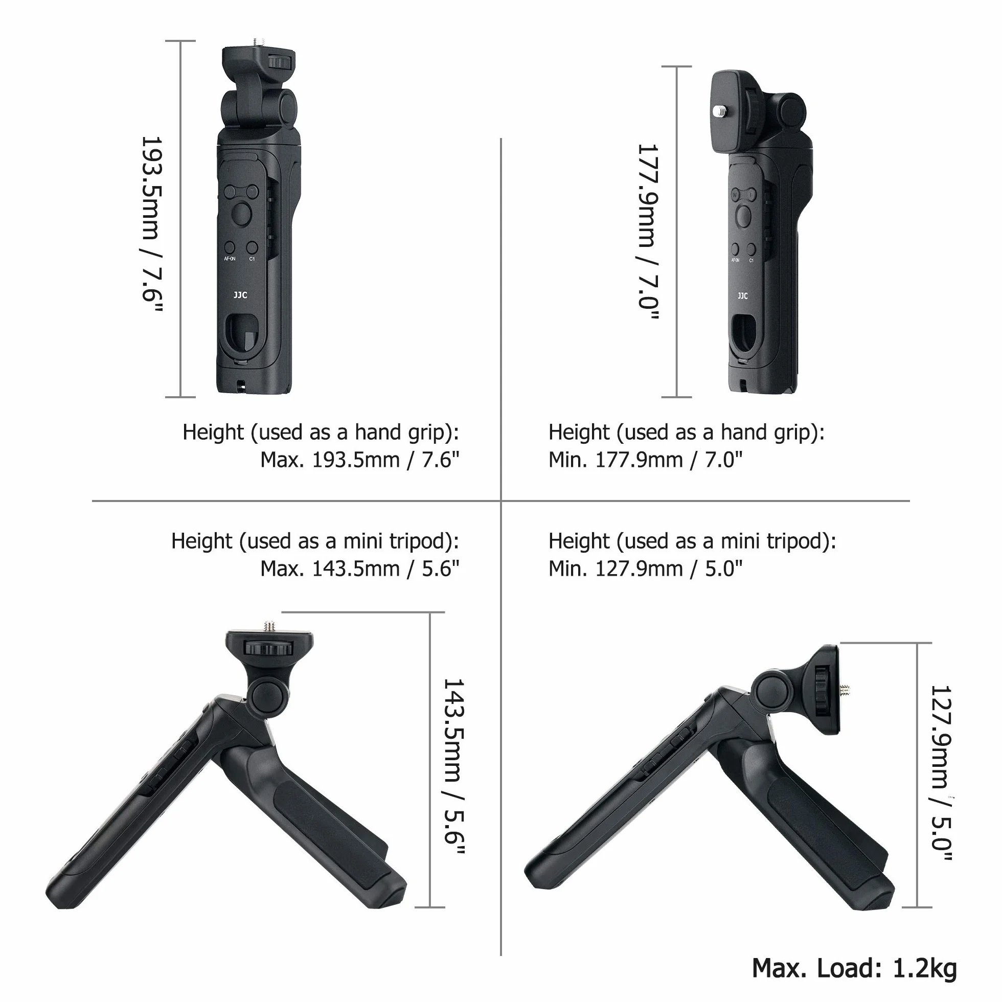 JJC Agarre de Disparo con Mando a Distancia inalámbrico Desmontable reemplazar Sony GP-VPT2BT Handgrip para Sony A1 II ZV-E10 ZV-1 ZV-1F a9 III A9II A7C A7SIII A7R III IV V a6600 a6400 RX100VII