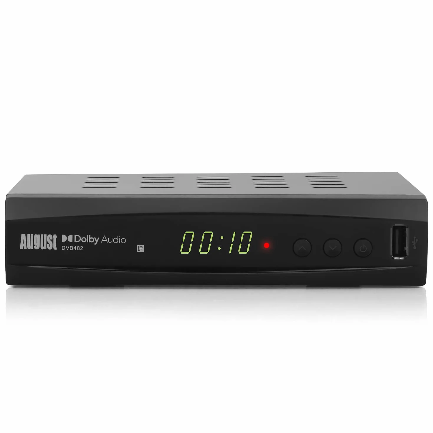 August DVB482 Decodificador TDT HD, Mira y Graba DVB-T DVB-T2 TV en Vivo Desde 2 Canales al Mismo Tiempo, Guía de Programas y TimeShift, Receptor TDT HD HDMI para TV- Reproductor Multimedia
