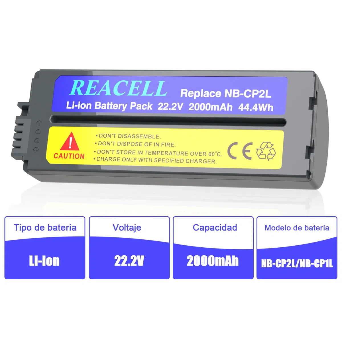 Batería NB-CP2L 2000 mAh para Canon NB-CP1L CP2L Compatible con Canon Selphy Impresoras Fotográficas CP1500 CP1300 CP900 CP910 CP800 CP200 CP1300.