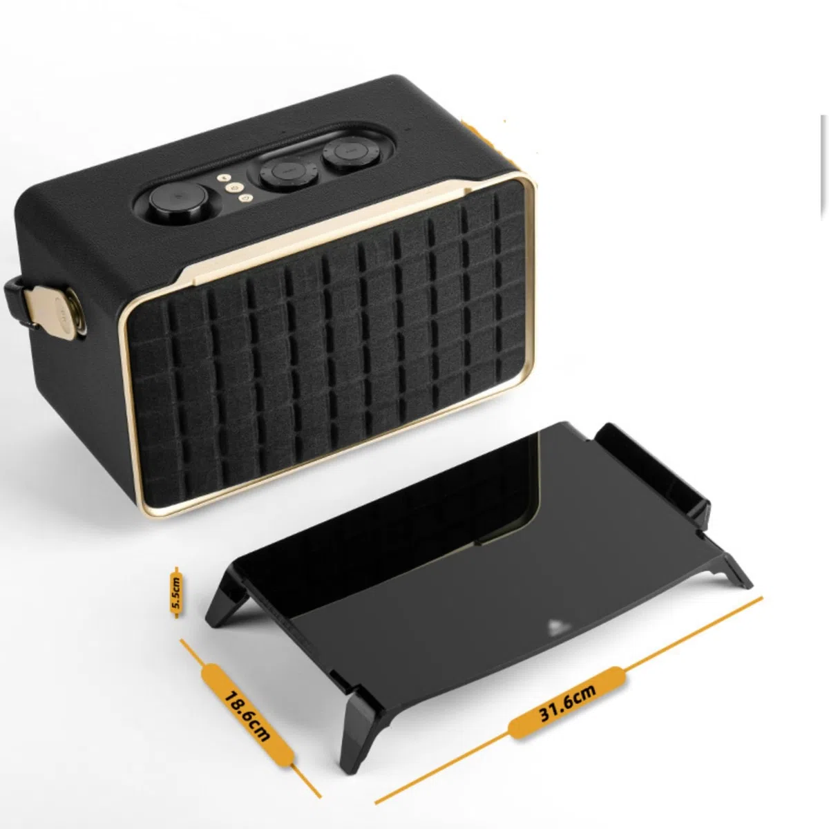 Soporte de altavoz acrílico de cuatro patas para JBL Authentics 300 (negro)