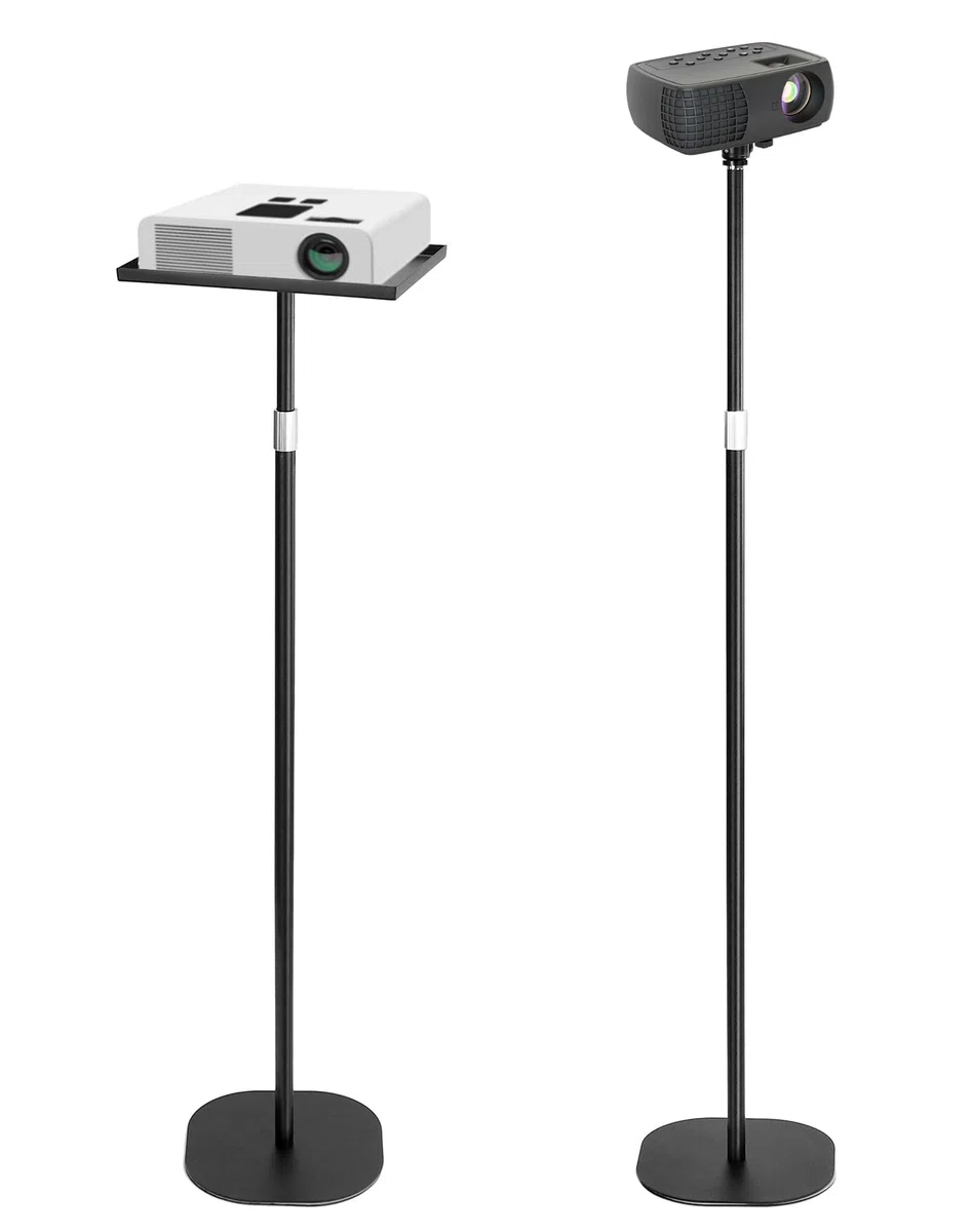 QWORK® Soporte portátil Suelo, Soporte proyector con rótula de 1/4'', Regulable en Altura de 60 a 120 cm