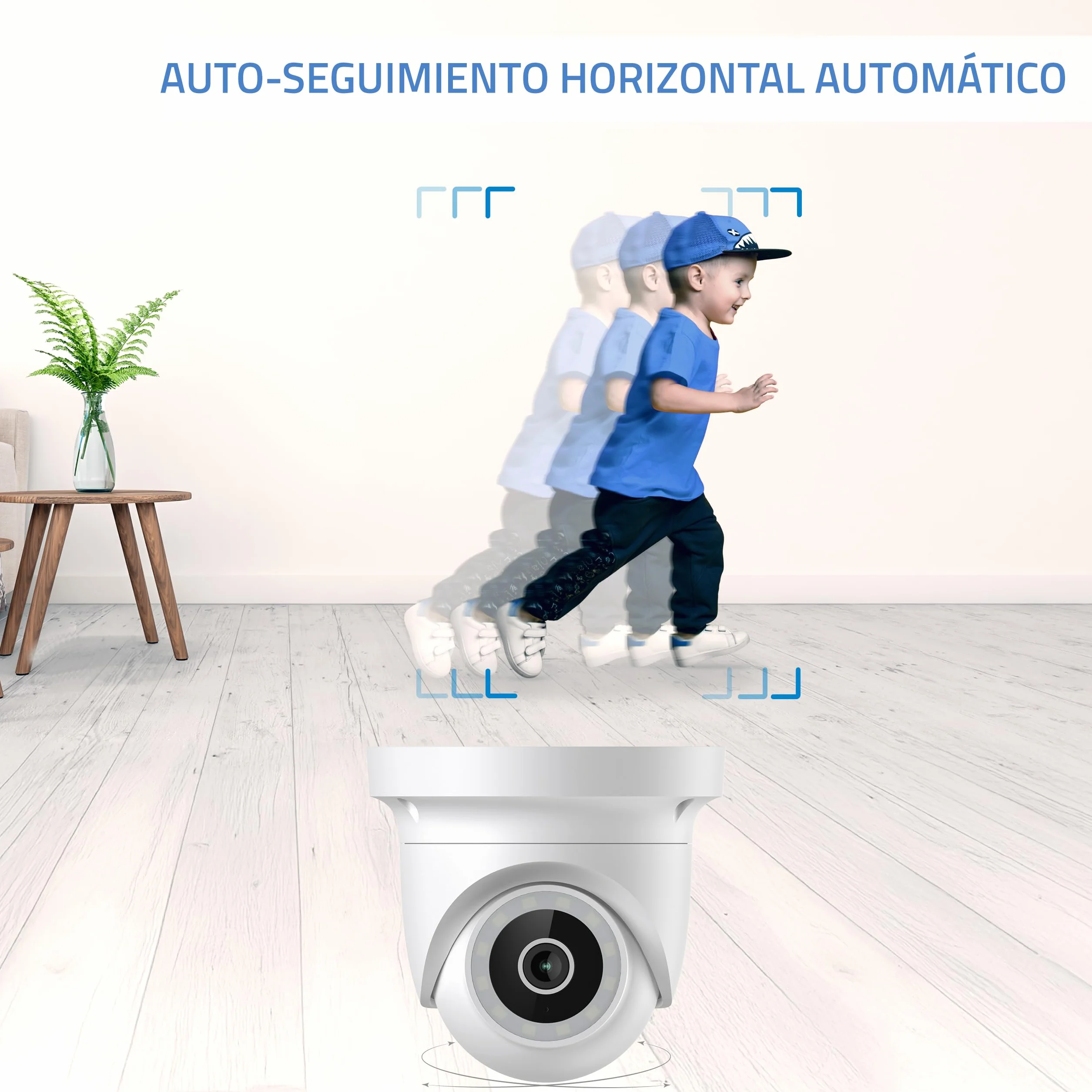 NIVIAN Cámara de Seguridad Motorizada 2K con WiFi, Detección de Movimiento, Visión Nocturna, Audio Bidireccional, Seguimiento Automático y Control por Voz y App Tuya