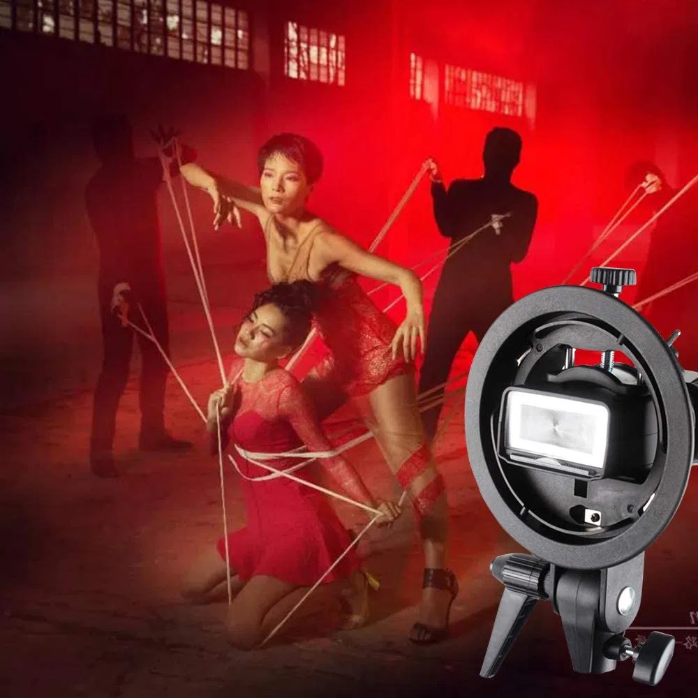 Godox S-Type Soporte para Flash (Bowens Montaje) para Speedlite Snoot Softbox Flash