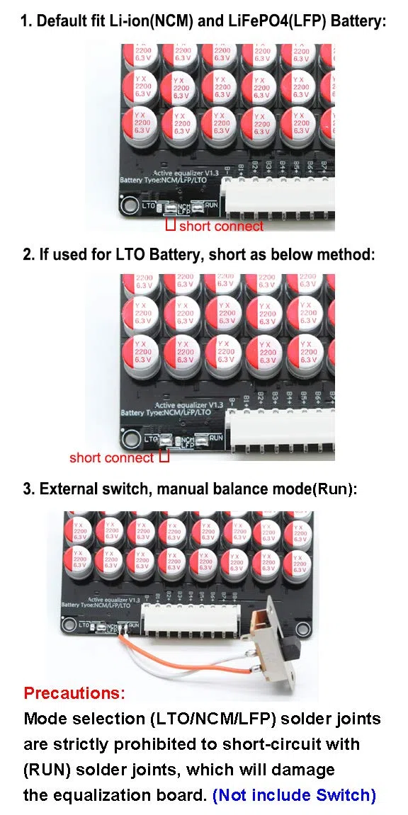 6S 5A Li-ion Lifepo4 LTO Litio Activo Ecualizador Equilibrador Condensador 4S 5S 6S