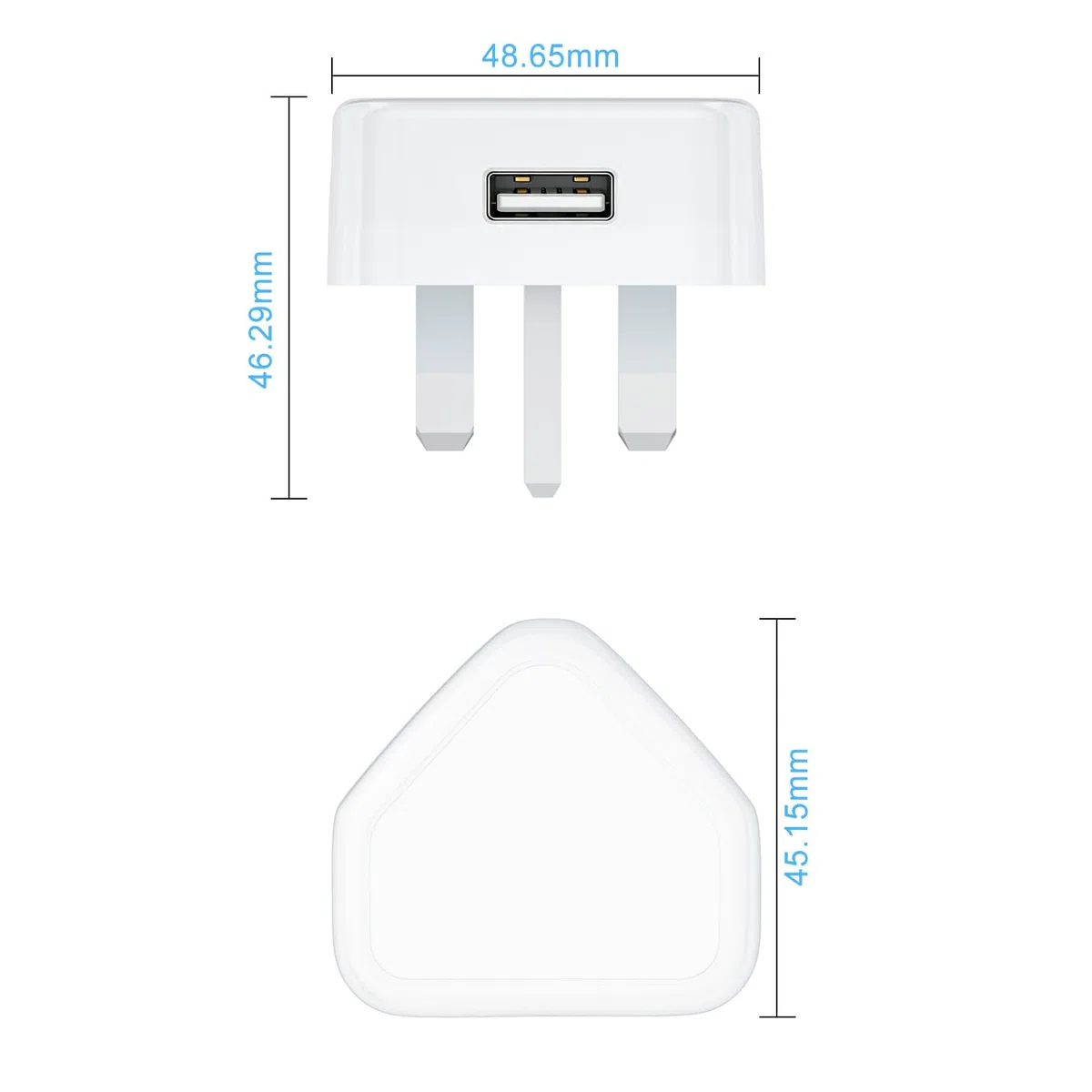 Enchufe USB del Reino Unido, enchufes de cargador USB de 5 W con puerto USB, cabezal de carga compacto con IC inteligente de 5 V, 1 amperio, compatible con iPhone 13, 12, 11, SE, XS, XR, X, 8, 7, 6, 5