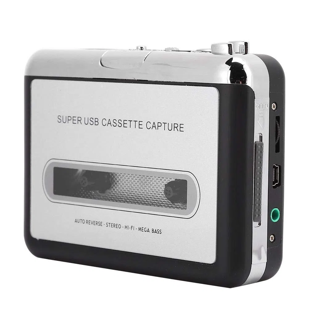 Reproductor de Cassette, Reproductor de música de Audio con Cable USB, convertidor de Cassette Independiente convertidor de Cassette USB a mp3,