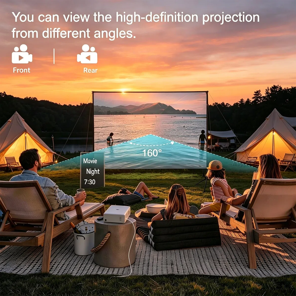 Proyector Pantalla Projector Screen Pantalla Proyector Pantallas Proyectors Portatil Adecuada para Acampar Cine en Casa Hogar Escuela Conferencias y Otras Ocasiones
