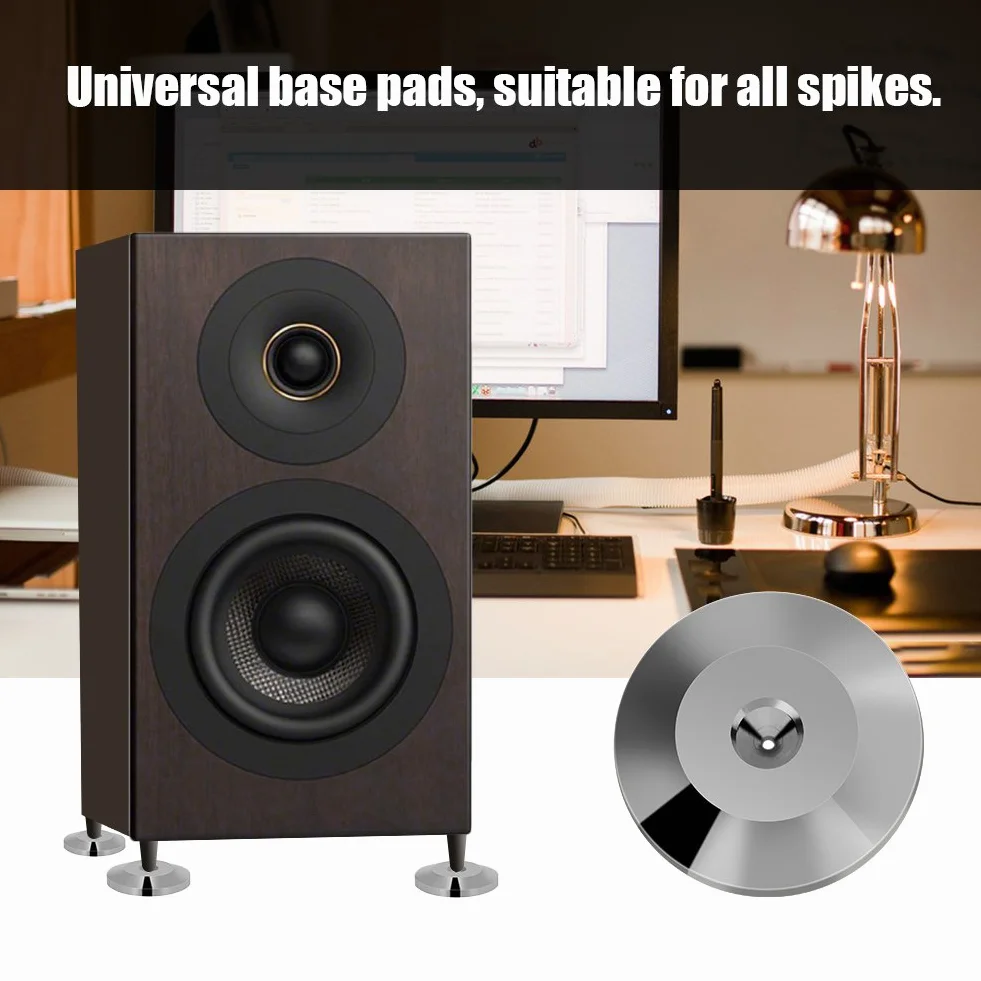 Universal de Cobre Altavoz Espigas Almohadillas Base Choque Almohadilla Aislamiento Pies Base Cono Esteras Disco de Piso,8 Piezas 25 x 4 mm[Gray]