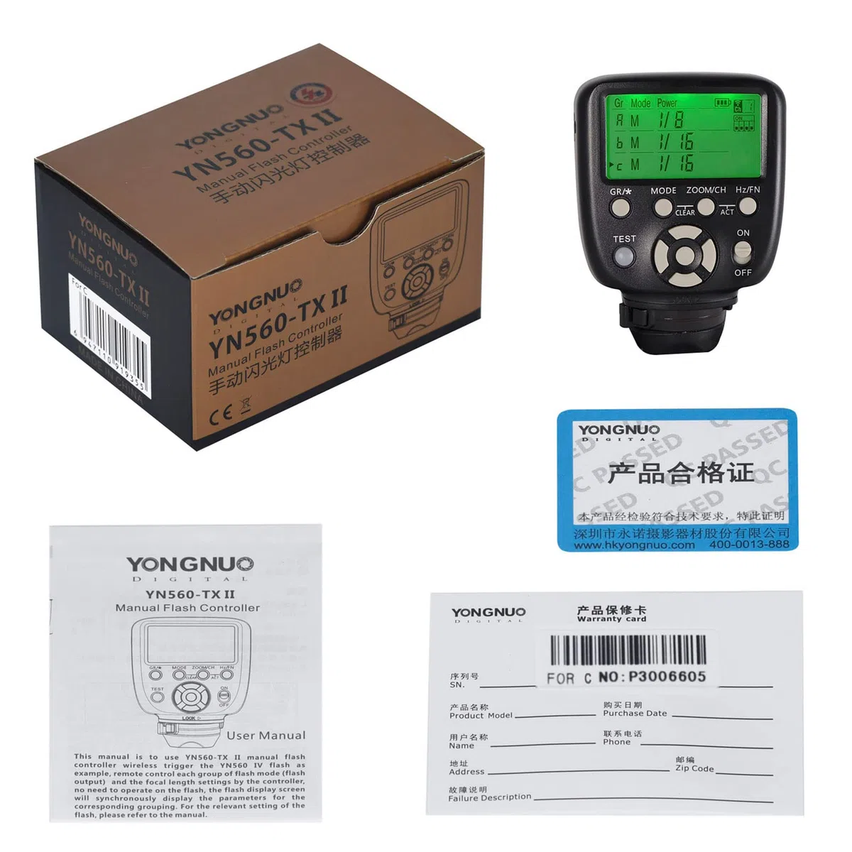Yongnuo Upgraded YN560-TX II LCD Disparador de Flash Mando a Distancia para Canon y YN560IV/III yn660 con función de Despertador para Canon cámaras