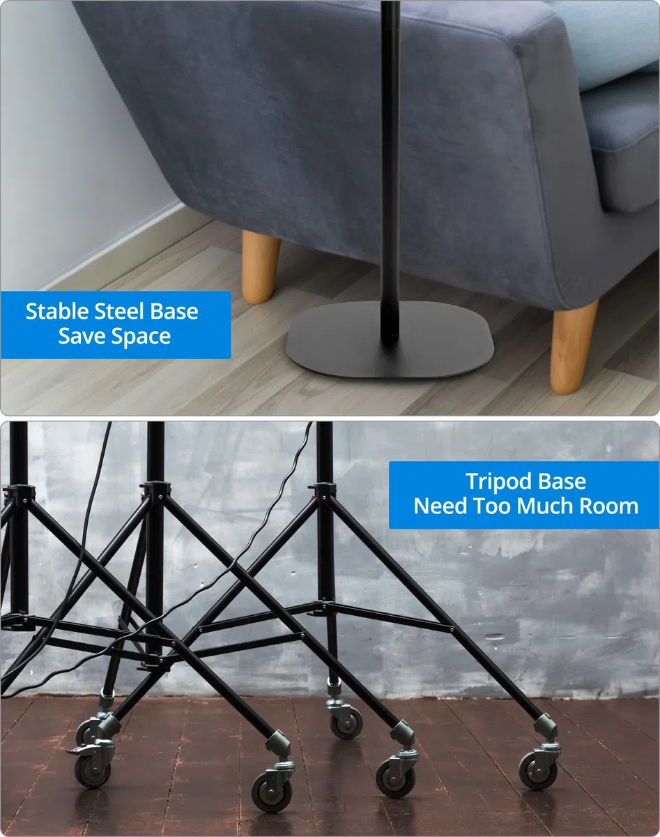 QWORK® Soporte portátil Suelo, Soporte proyector con rótula de 1/4'', Regulable en Altura de 60 a 120 cm