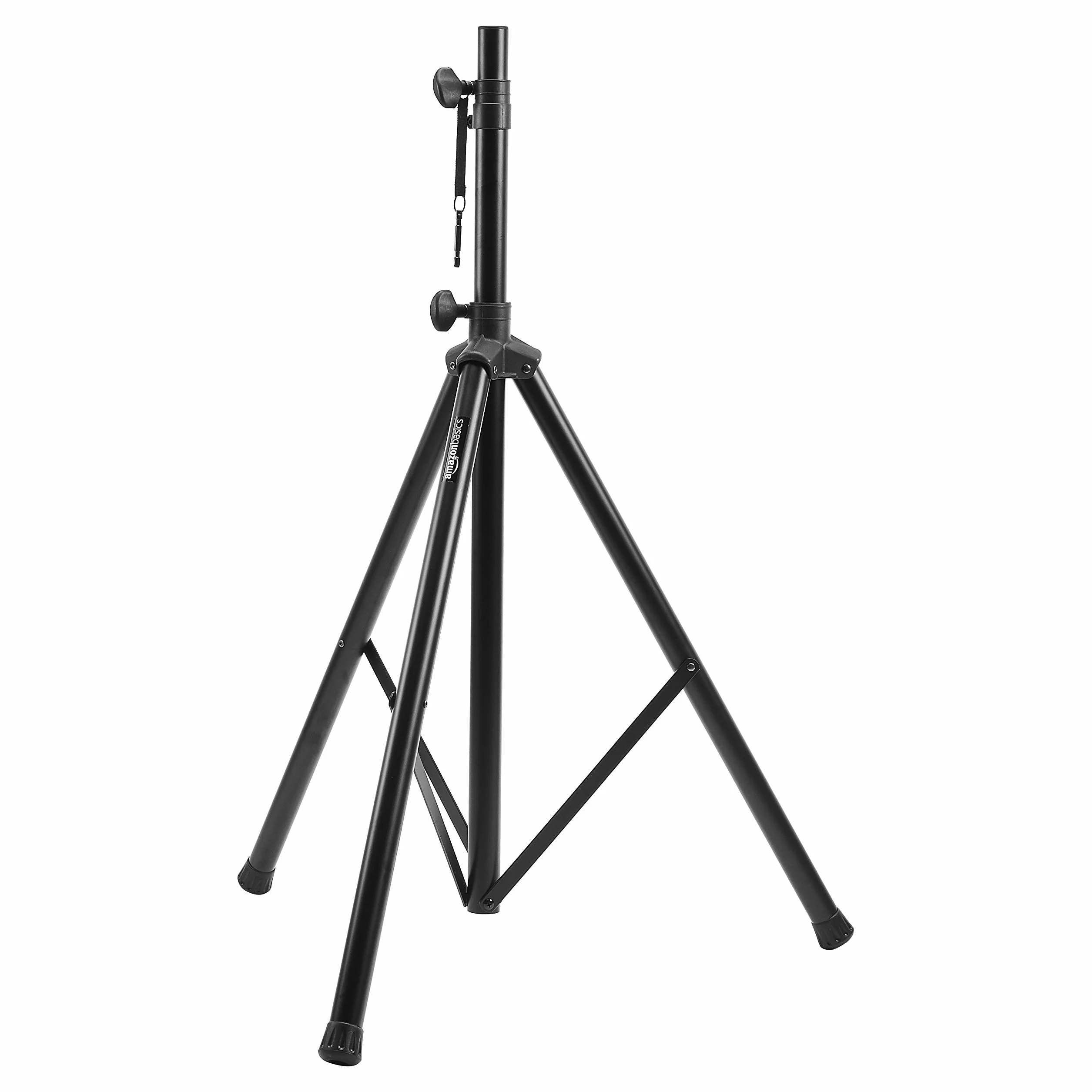 Amazon Basics Soporte ajustable para altavoces, 120 cm a 200 cm, Negro