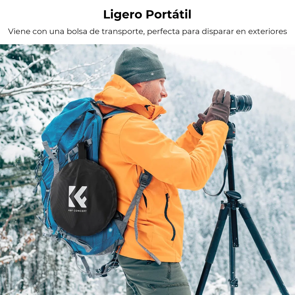 K&F CONCEPT Reflector de Luz 5 en 1 Difusor de Fotografía de 22"(60cm) Colapsable Portátil para Iluminación de Estudio y Exterior Oro Plata Blanco Negro Translúcido