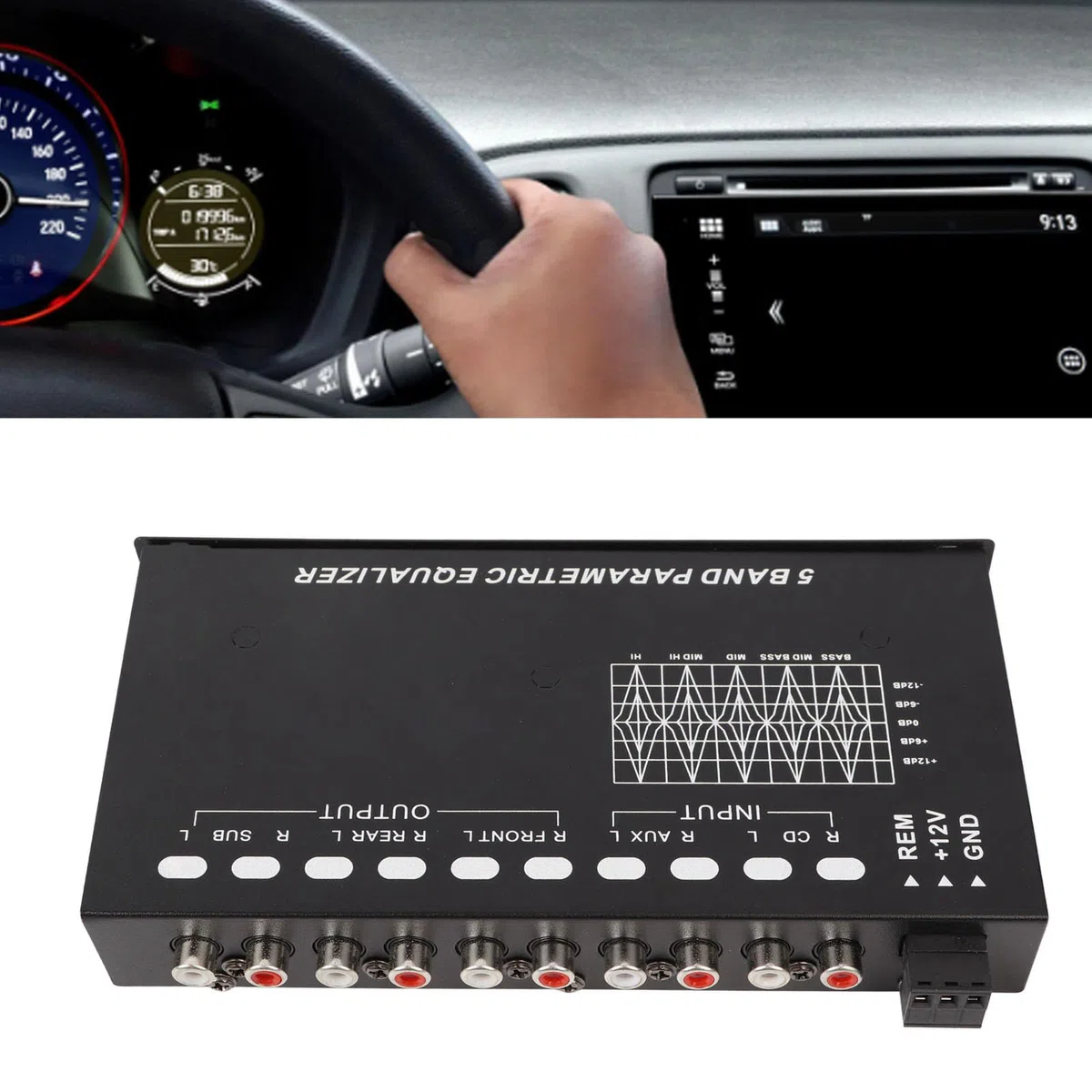 Fydun Ecualizadores de Amplificador de Automóvil, Ecualizador Gráfico de o para Automóvil, Ecualizador de o para Automóvil Ajustable 5 Bandas Sintonización Precisa EQ