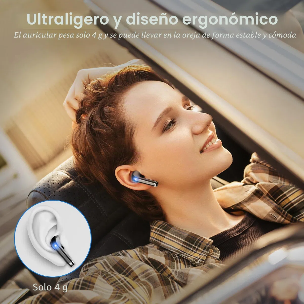 Auriculares Inalambricos Bluetooth, Auriculares Bluetooth 5.3 Con 4 HD Micró HiFi Estéreo, Cascos Inalambricos Bluetooth Control Táctil, Pantalla LED Reproducción De 40H, IPX7 Impermeable, Negro