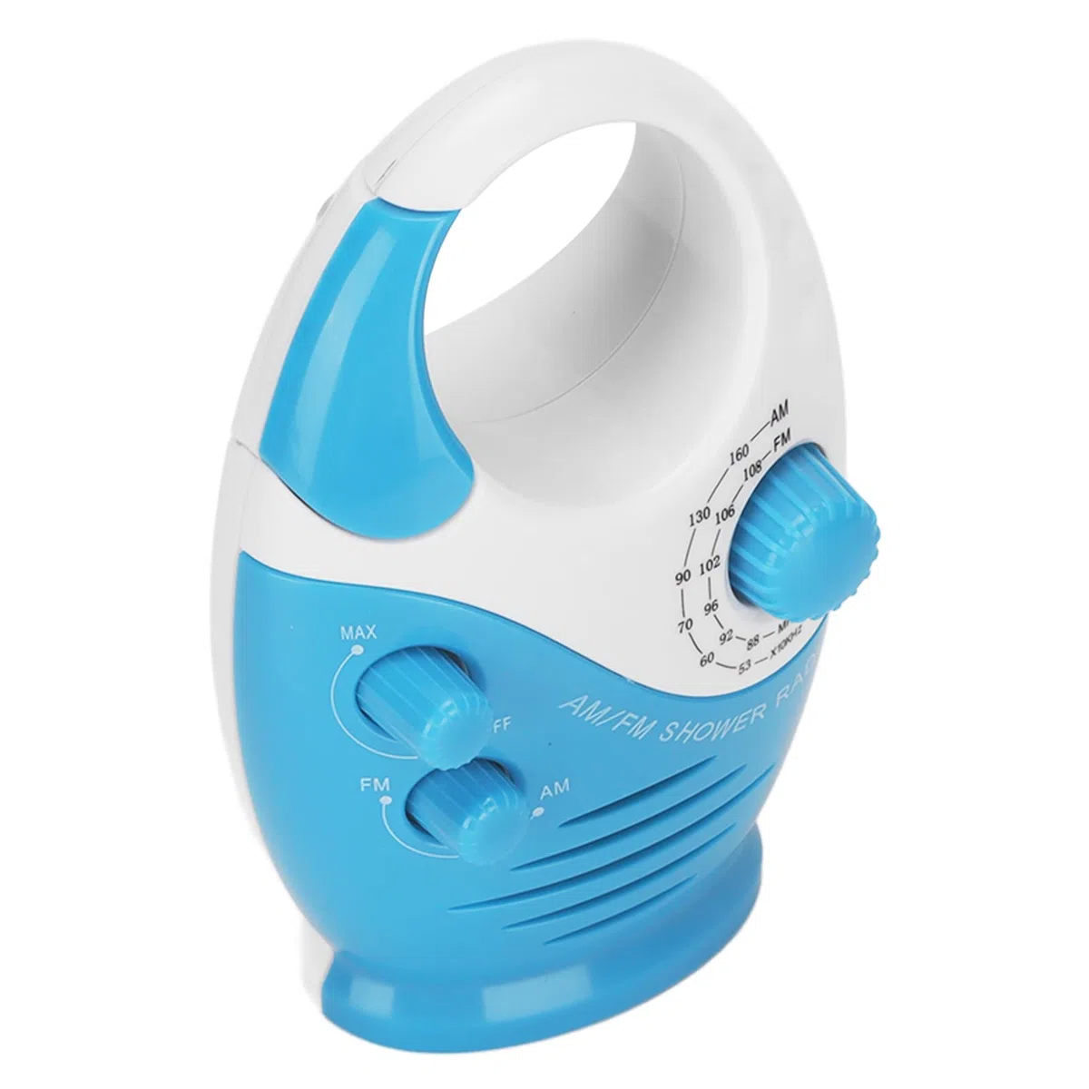 Radio Am FM Portátil, Radio de Ducha, Perilla de Sintonización, Radio Impermeable, con Diseño de Manija Superior, Parlantes Incorporados, Volumen Ajustable, para Cuartos de Ducha