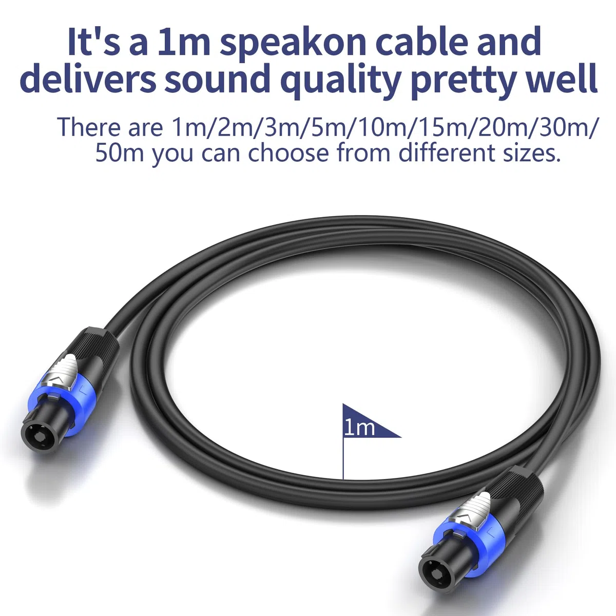 GCTBL 10M Speakon a Speakon Cables Profesional 15 Gauge Audio Cord DJ/PA Speaker Cable con Twist Lock