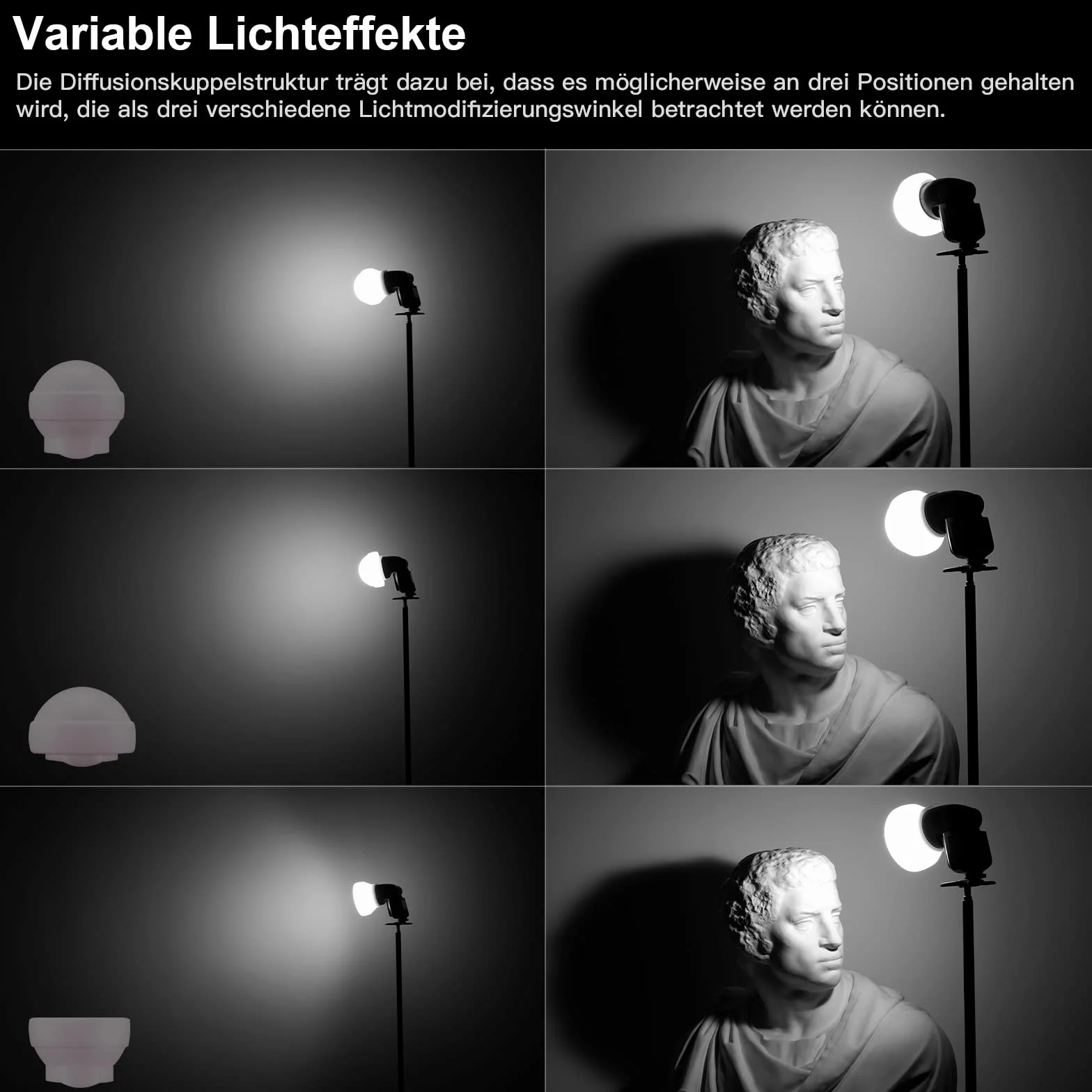 Godox AK-R22 Diffusion Dome,Klappbarer Lichtformer aus Silikonmaterial,für Rundkopfblitze Godox AD100PRO,AD200PRO (mit H200R),Diffusionskuppel für V1 Kamerablitzserie
