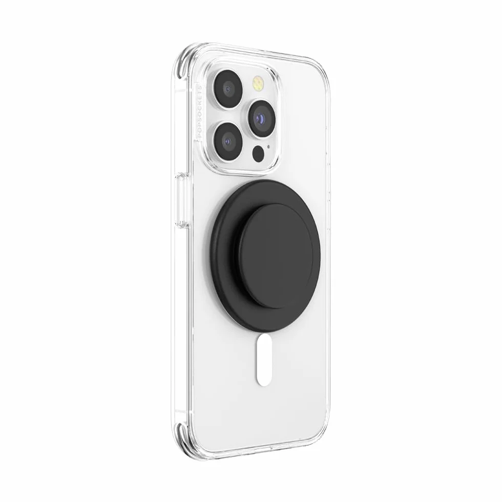 PopSockets: PopGrip para MagSafe - Soporte y Agarre para Teléfonos Móviles y Carcasas con un Top Intercambiable - Anillo Adaptador para MagSafe Incluido - Black
