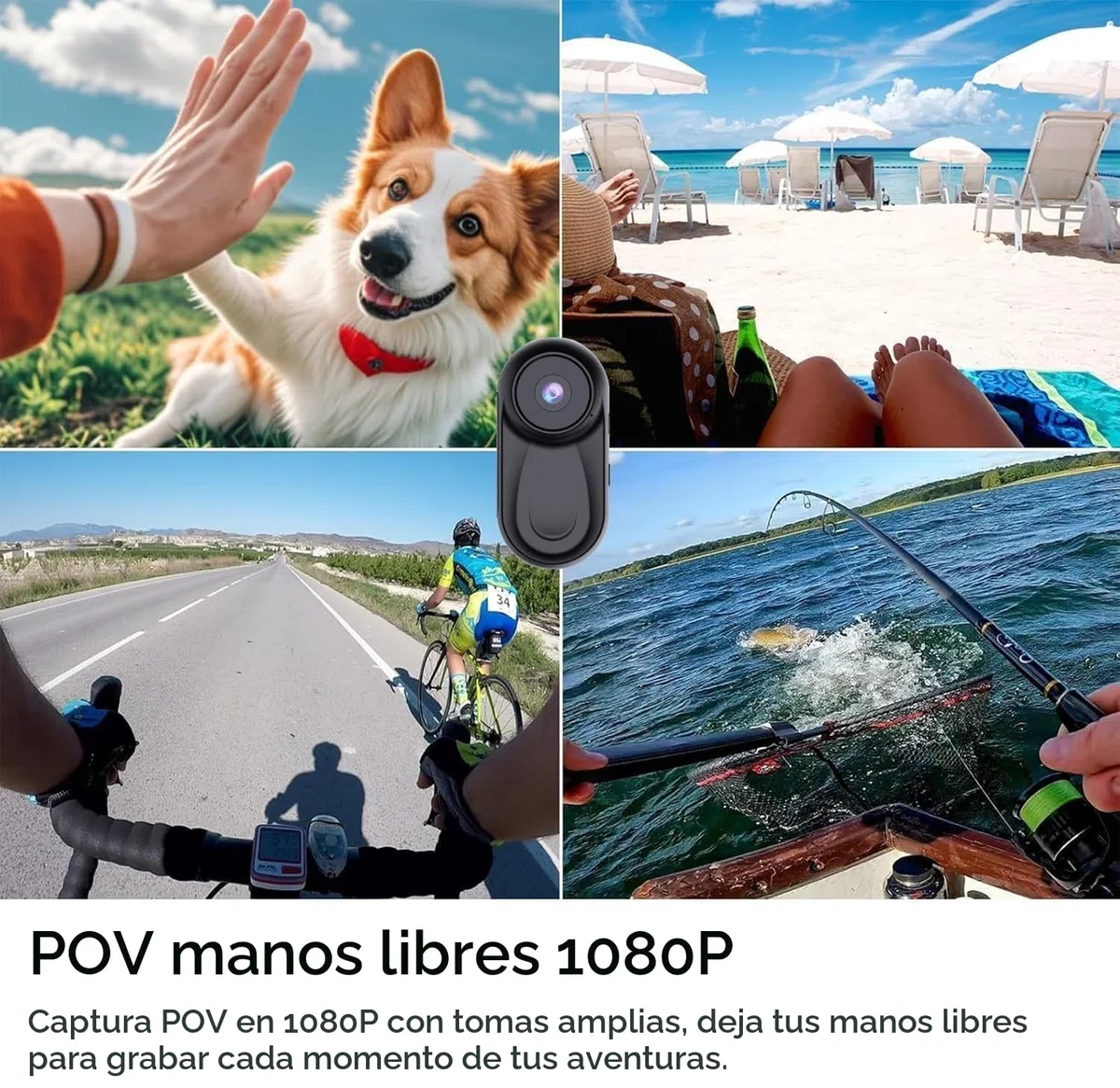 OBEST Mini Camara Accion Visión Nocturna 360 Cámara Deportiva Vlog Bodycam | Cámaras Corporal Cam Casco Moto 1080P con Pantalla 0,85", Camera POV Video para Actividades Diario, Acc multifunción Negro