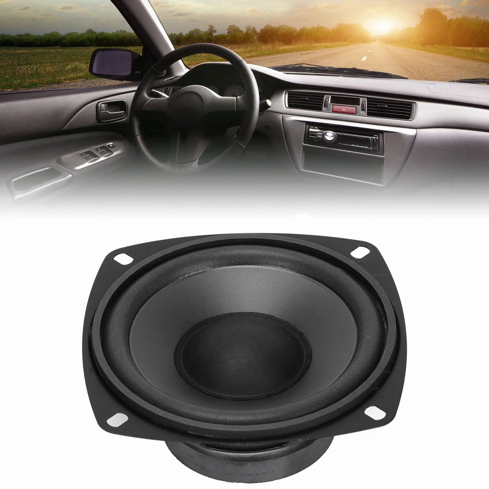 Akozon Altavoces Coaxiales de Rango Medio de 400 W, Altavoces de de Sonido para Automóvil de Alta Potencia de 4 Pulgadas, Estéreos Negros de Calidad Clara para Automóviles y