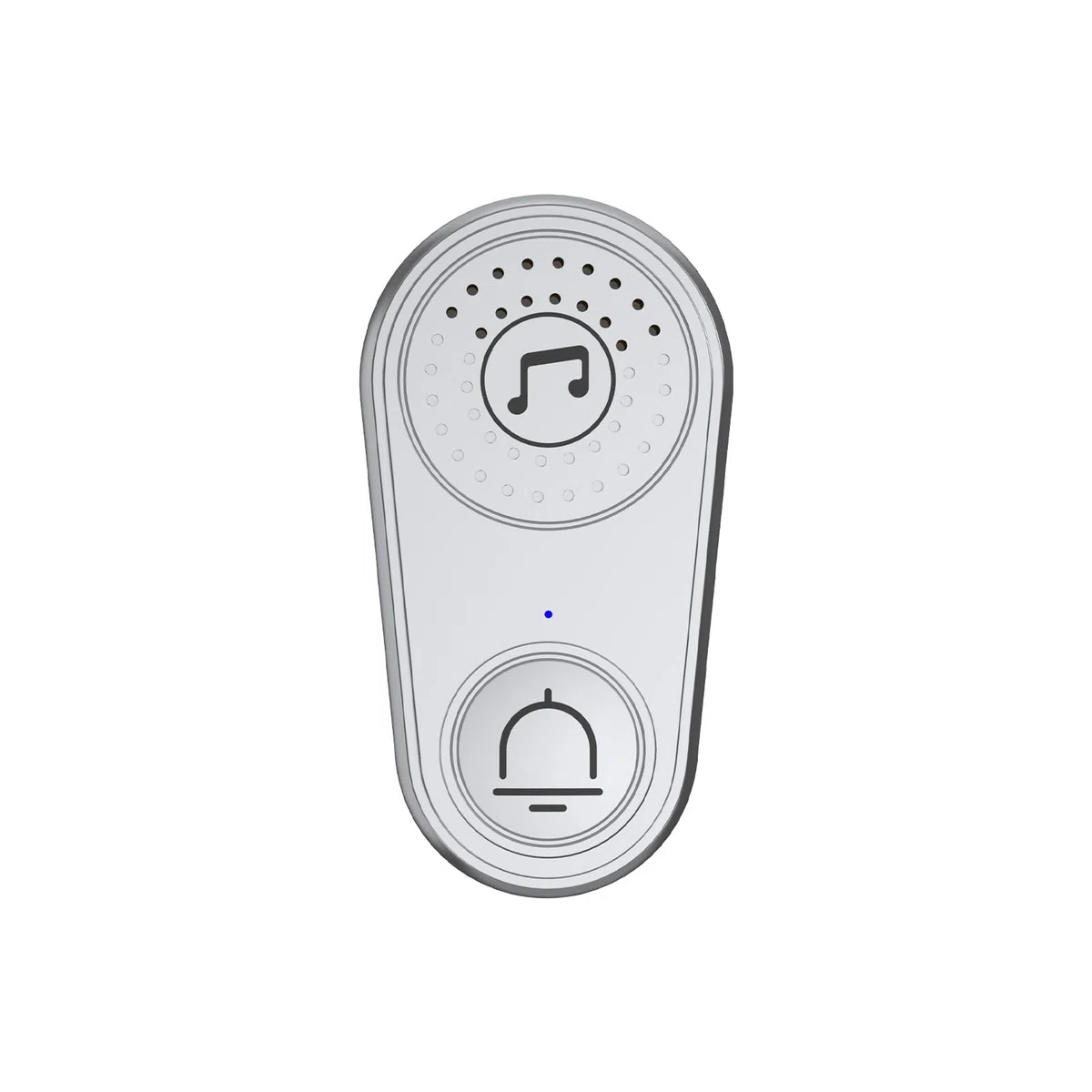 Botón de llamada inalámbrico de 2 canales para personas mayores, botón de llamada inalámbrico de volumen ajustable, opciones musicales múltiples para el hogar y la oficina