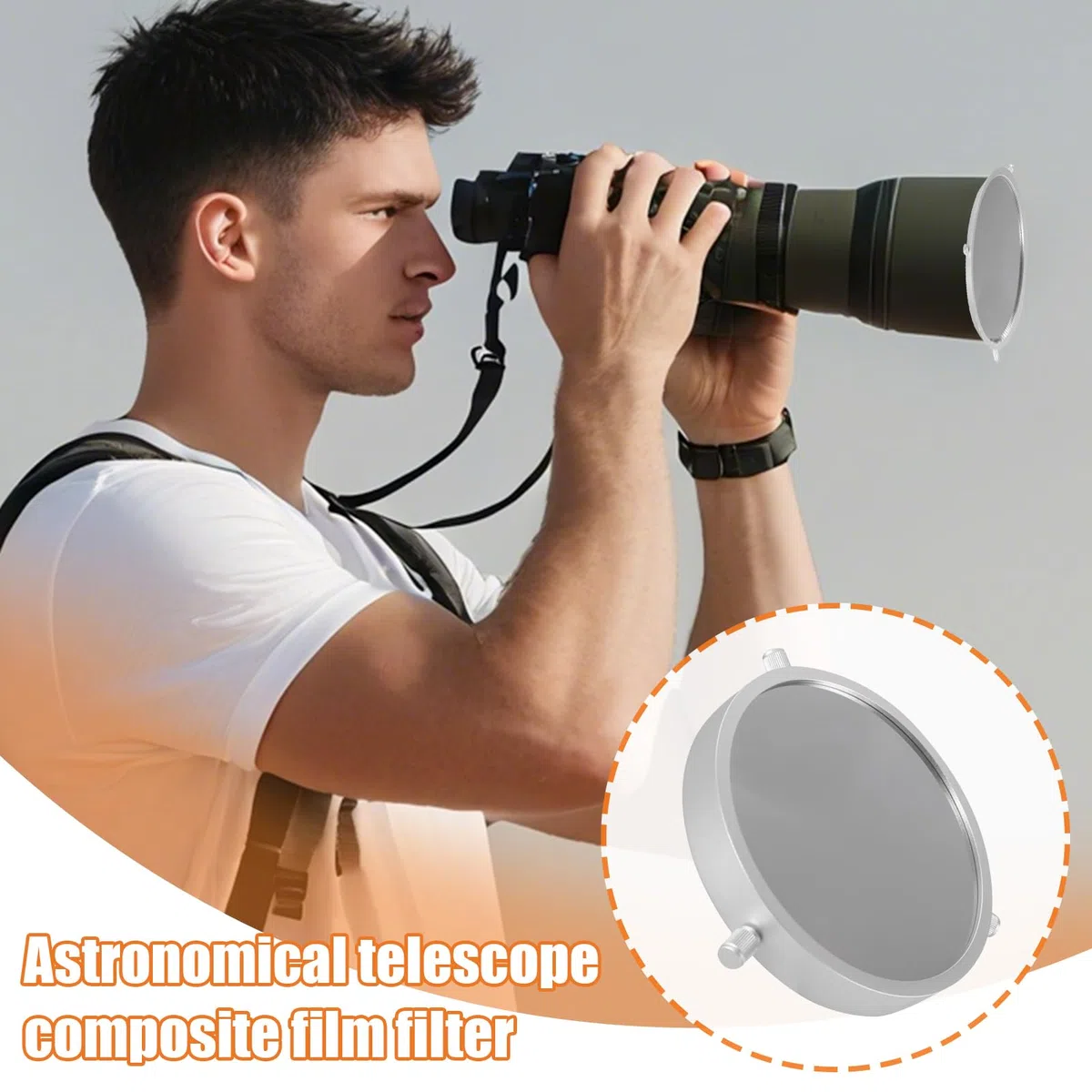 Filtro de película solar telescópico - Pantalla de visualización astronómica de 160 mm Rango ajustable de 127 a 153 mm, carcasa de metal Construcción plegable Ayuda para observación educativa