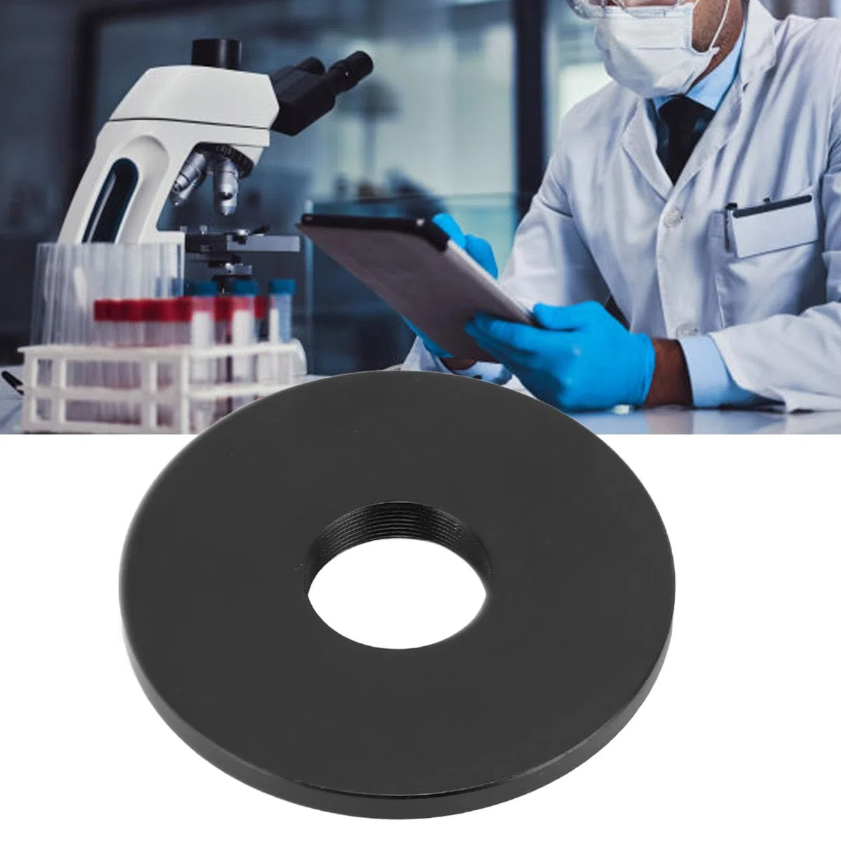 Anillo Adaptador de Lente de Objetivo de Microscopio, Anillo Adaptador de Rosca RMS de Aleación de Aluminio, Accesorio de Cámara para Lentes Macro o Teleobjetivos, Fácil de (62mm)
