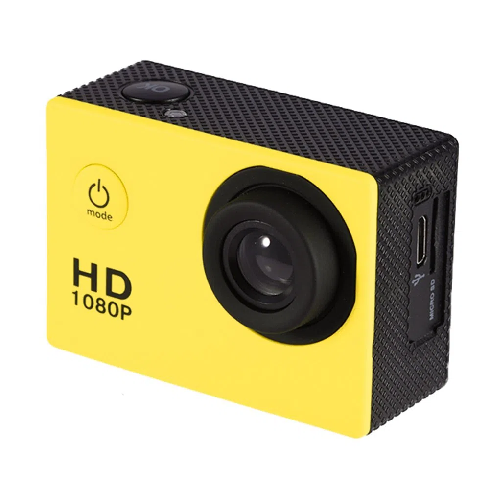 Topiky Cámara de acción 4K WiFi Impermeable 30m Deportes al Aire Libre Video DV Cámara 1080P Full HD LCD Mini videocámara con 900mAh Baterías Recargables y Accesorios de Montaje Kits(Amarillo)