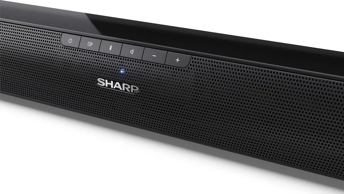 Sharp HT-SB100 Barra de Sonido 2.0 Bluetooth, HDMI ARC/CEC, USBPlayback y 75W de Potencia Total, Color Negro, 80 cm