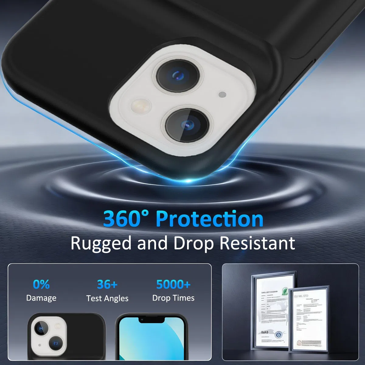 Funda con batería para iPhone 13 (6,1 pulgadas), 8500 mAh, cargador portátil iPhone ultrafina, batería extendida, cargador de teléfono y funda protectora con función de carga para iPhone 13