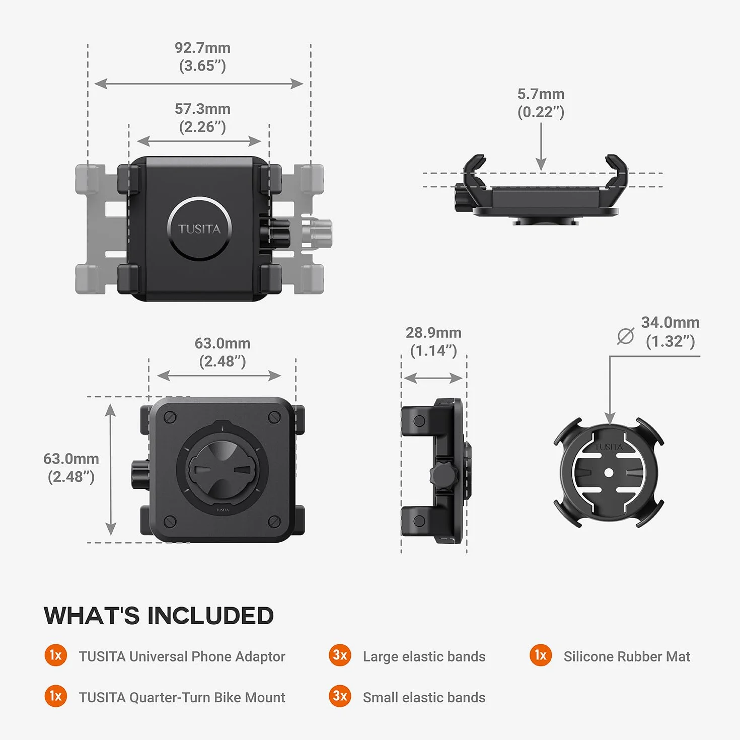 TUSITA Soporte para Teléfono Móvil para Bicicleta Compatible con Garmin Mount, 4.0"-6.9"